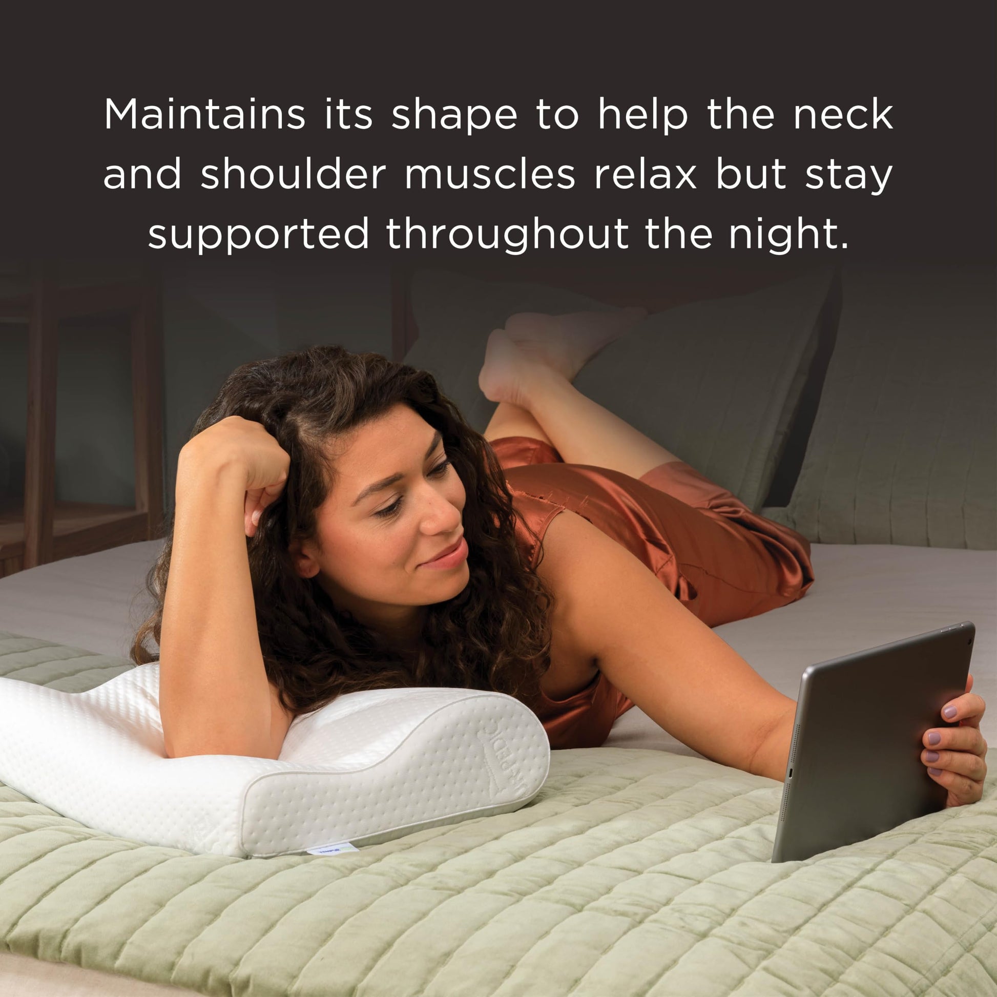 Almohada Tempur-Pedic TEMPUR-Ergo Neck Mediana Blanca Soporte Firme Cubierta Lavable