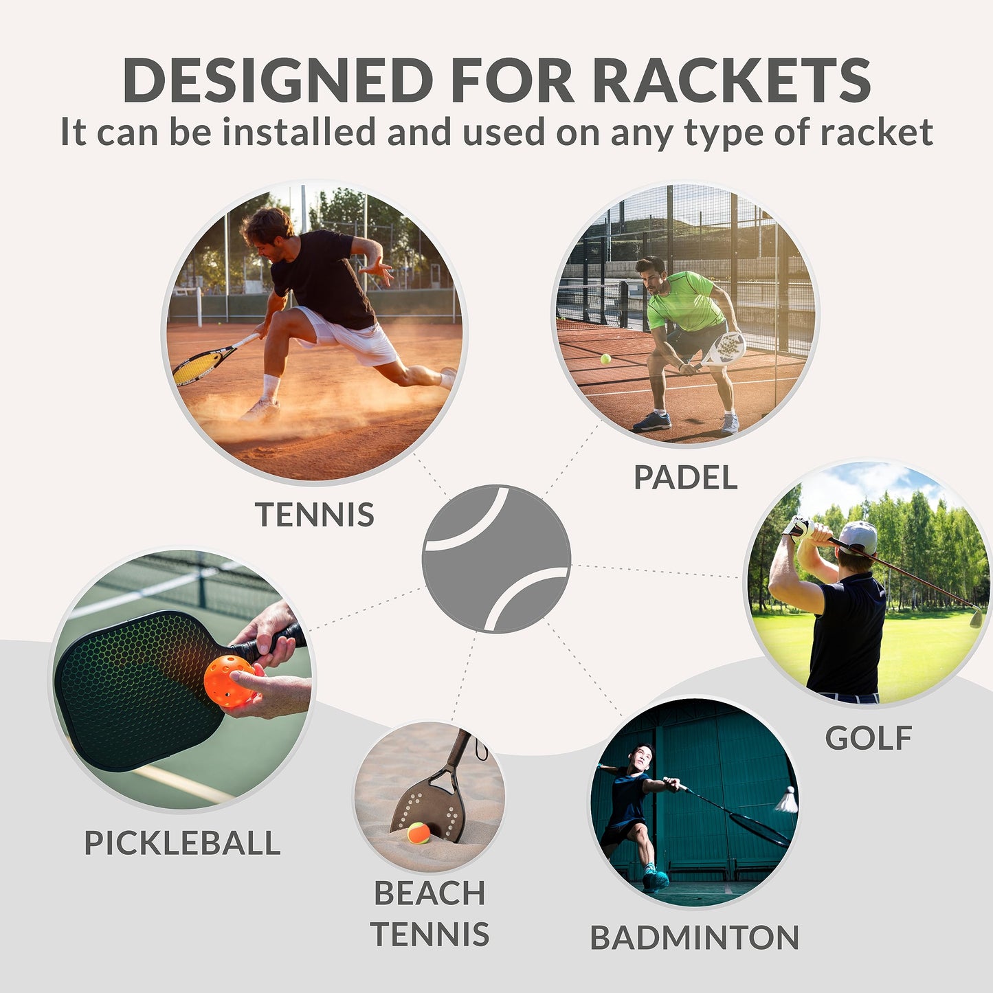 Overgrips Padel Palbea Blanco Extra Adherente Antideslizante Alta Absorción Paquete de 6