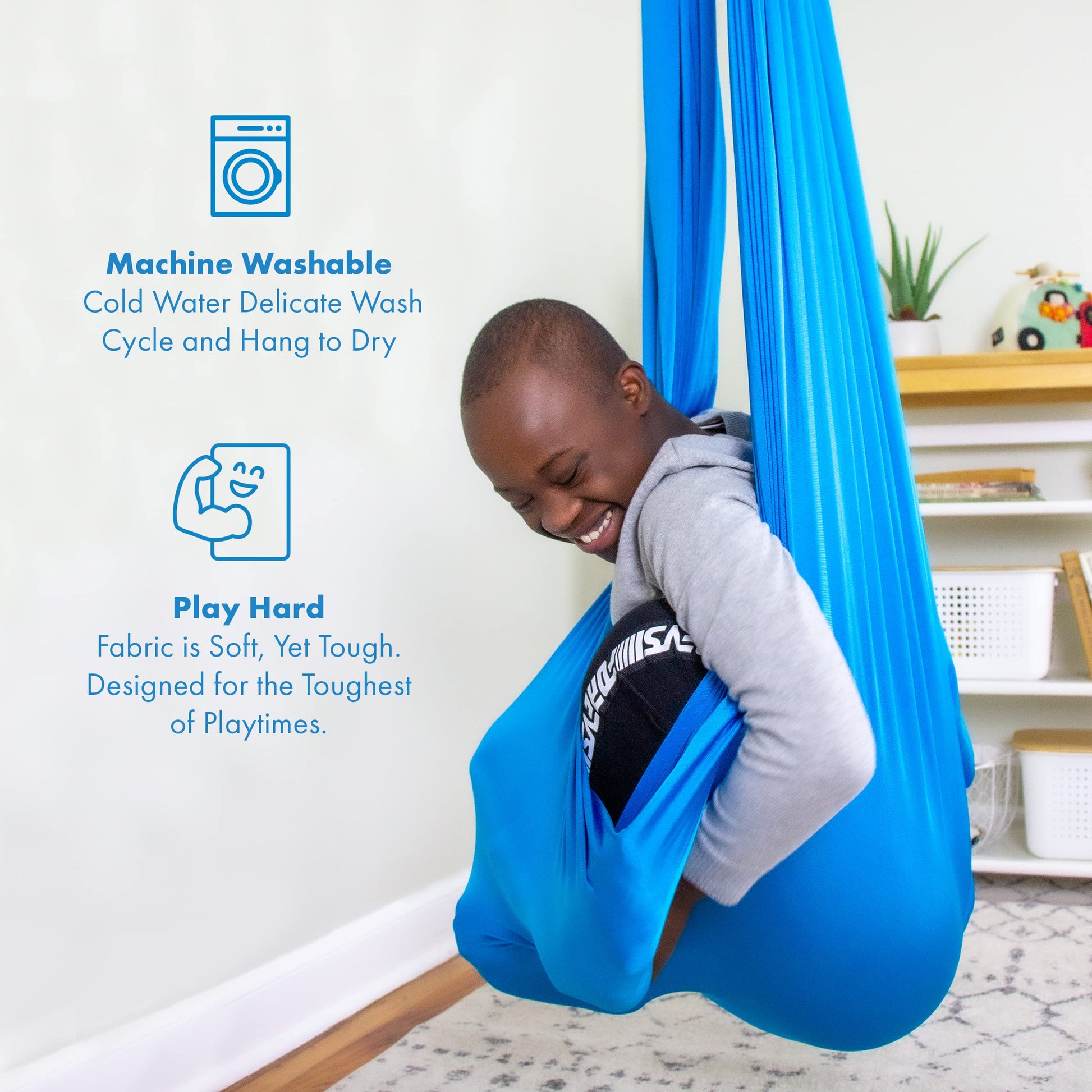 Harkla - Columpio sensorial para niños y adultos, capacidad para 300 libras, columpio sensorial para interiores y exteriores para un efecto calmante como abrazo, tela suave de doble capa y herrajes