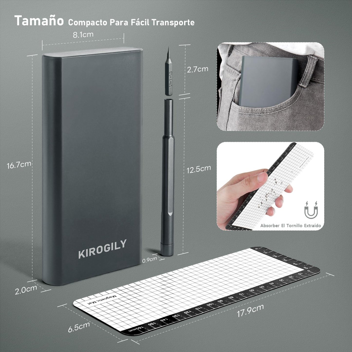KIROGILY Juego de Desarmadores 64 en 1, Kit de Desarmadores para PC, Destornilladores de Precisión para Electrónica, Computadora, PC, Laptop, MacBook, Celular, iPhone, Nintendo Switch, Xbox, PS4, PS5