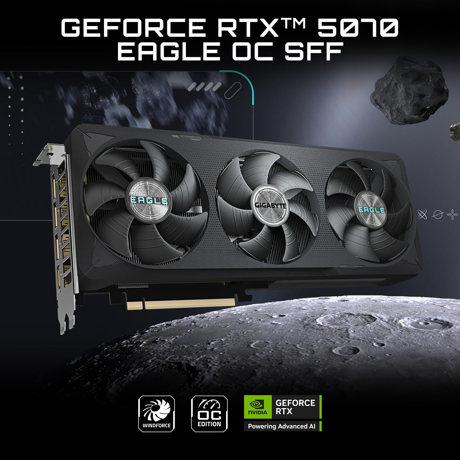 GIGABYTE Tarjeta gráfica GeForce RTX 5070 Eagle OC Ice SFF 12G, GDDR7 de 12 GB de 192 bits, PCIe 5.0, Sistema de enfriamiento WINDFORCE, GV-N5070EAGLEOC ICE-12GD