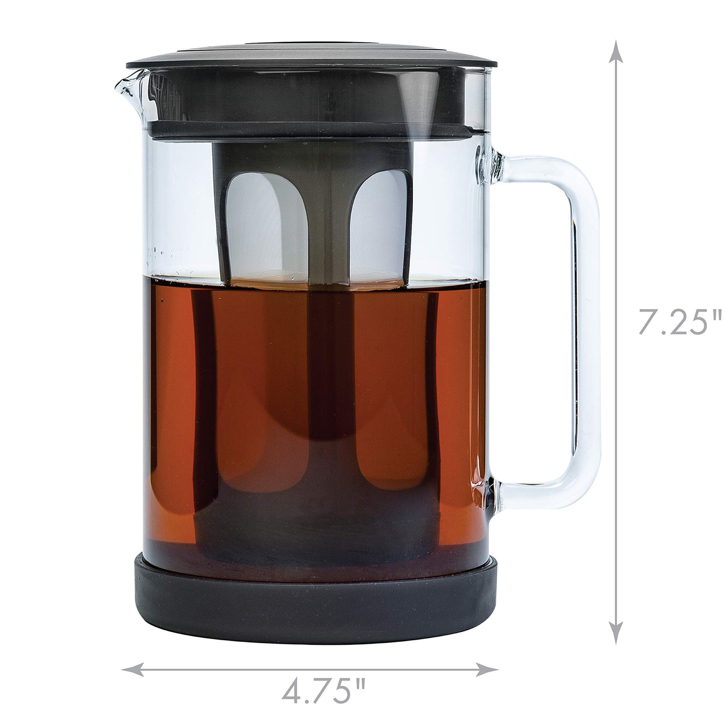 Cafetera de Vidrio Primula Pace Negro con Tapa Hermética para 6 Tazas