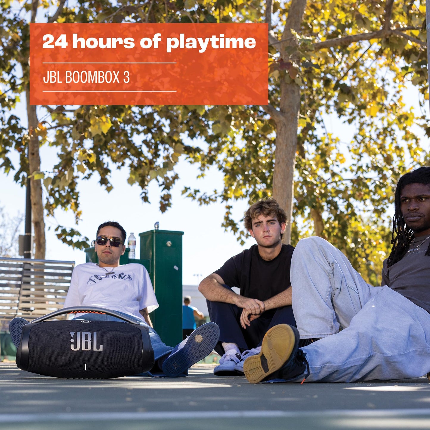 JBL Boombox 3 Bocina Portátil Bluetooth, 180W de Potencia, Reproducción 24 Horas, Resistente al Agua y Polvo IP67 - Squad