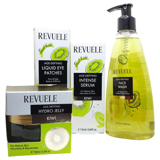 REVUELE FF KIWI 4 PACK SUERO - GEL - LIMPIADOR FACIAL - PARCHE ANTIEDAD 20ML/100ML/250ML/50ML