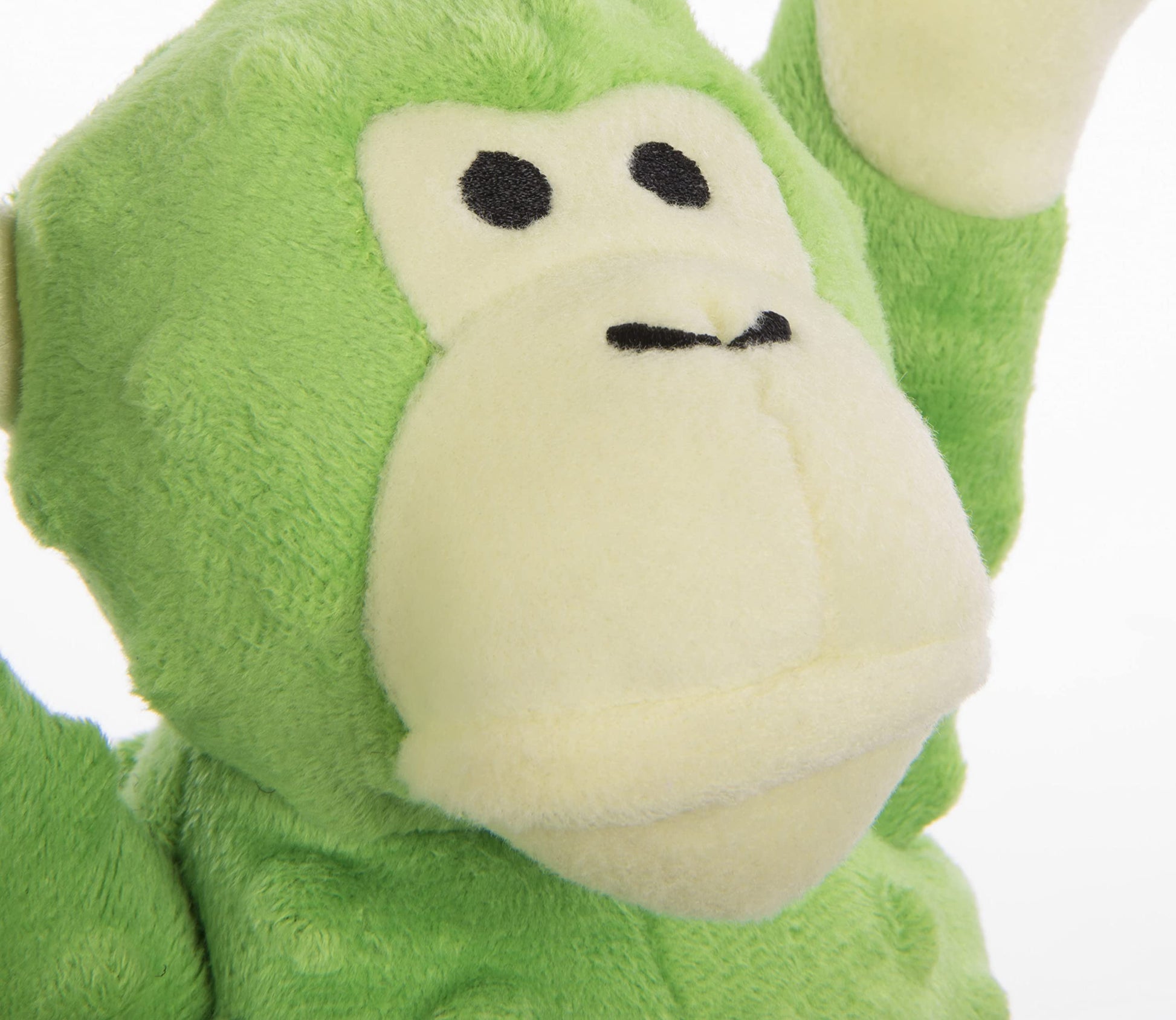 goDog Crazy Tugs Monkey - Juguete de Peluche chirriante, tecnología de protección para Masticar, Color Verde, Grande