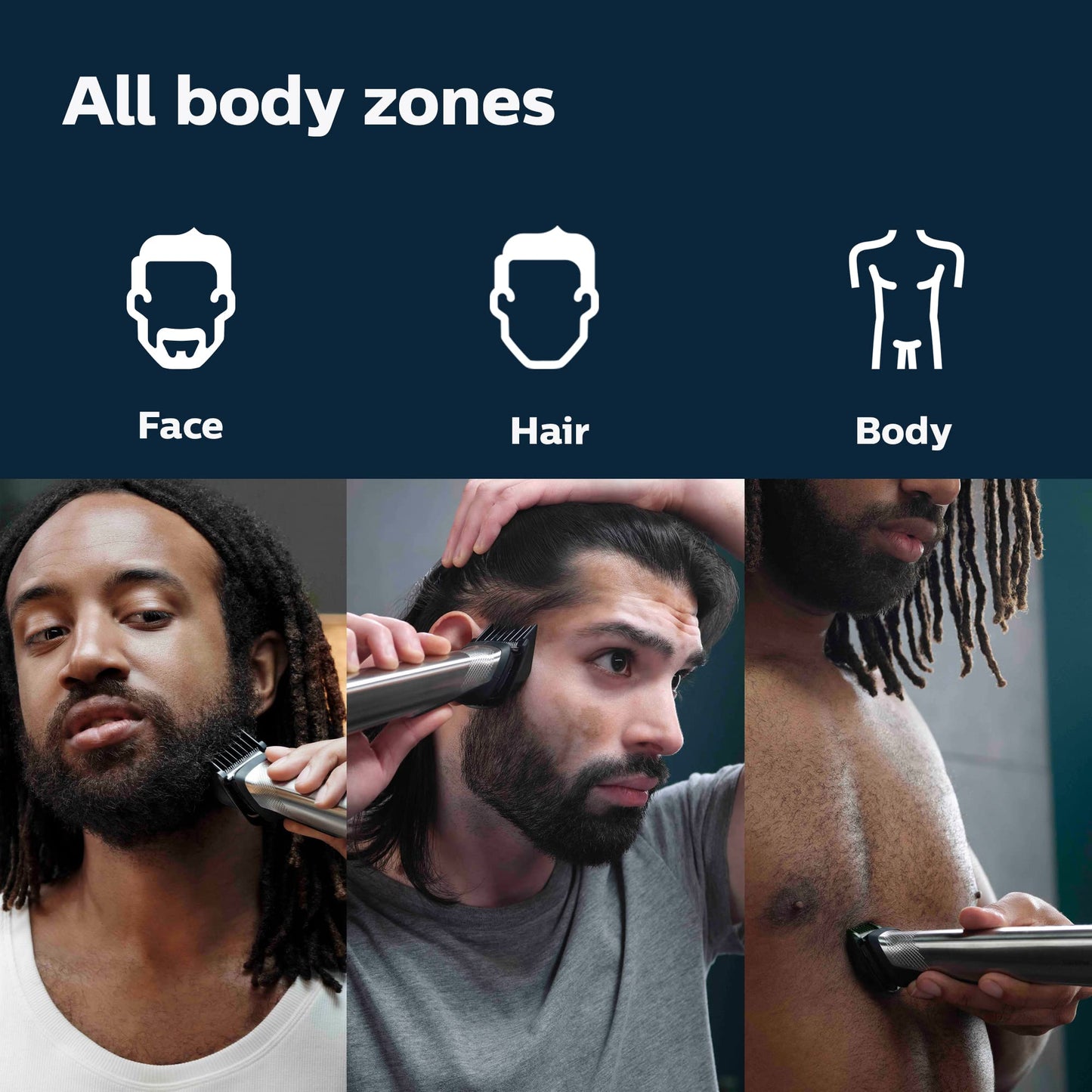 Kit de Aseo Philips Norelco Multigroom Series 7000 para Hombre sin Aceite de Cuchillas