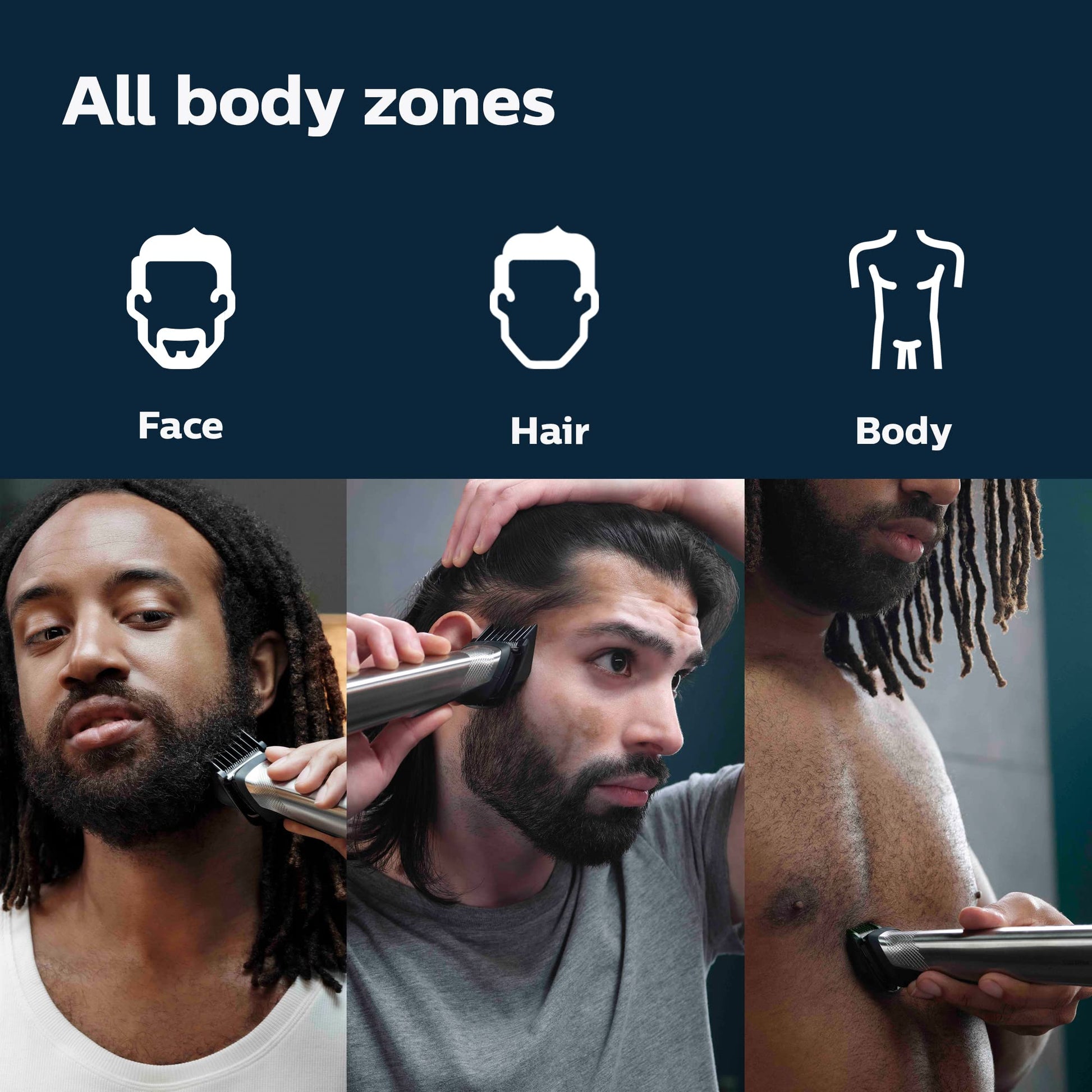 Kit de Aseo Philips Norelco Multigroom Series 7000 para Hombre sin Aceite de Cuchillas