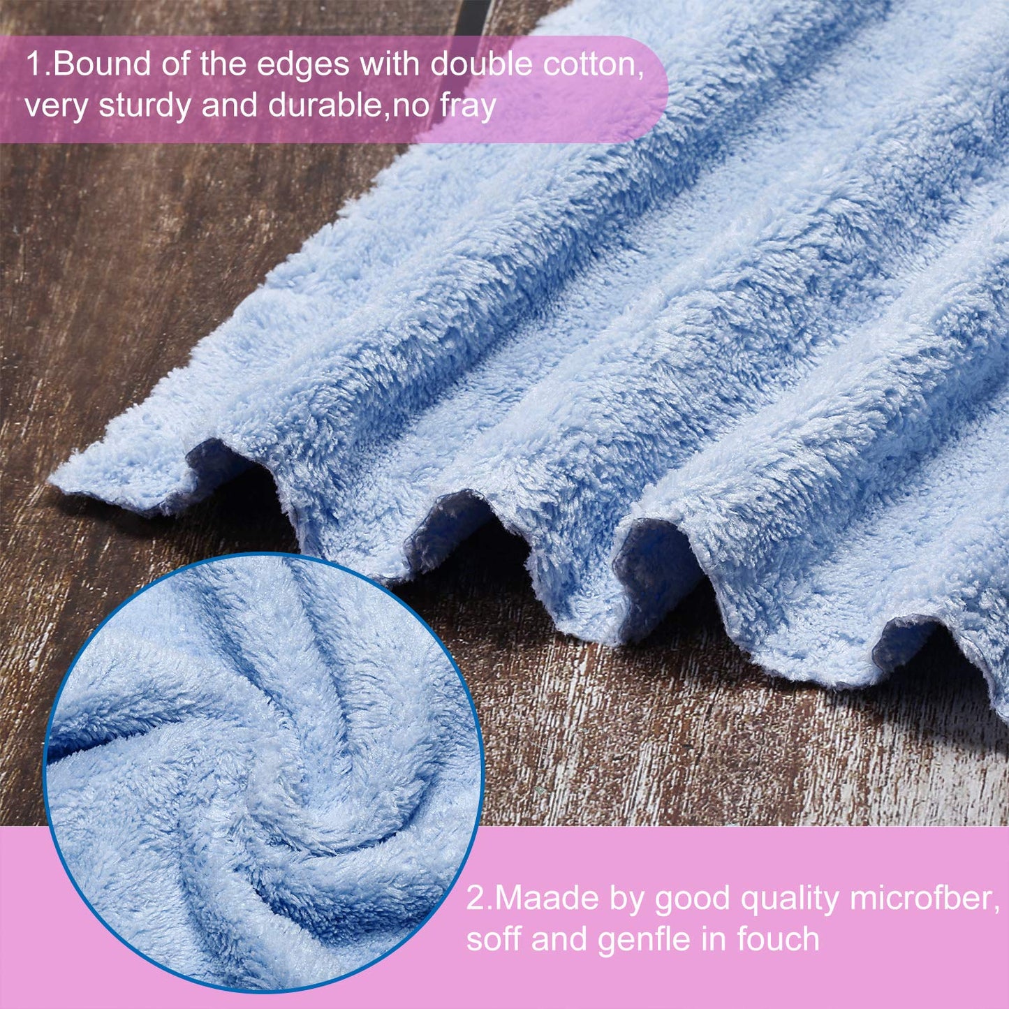 Paños de microfibra para limpieza facial, suave, 12 Pieces, 10 x 10 Inch