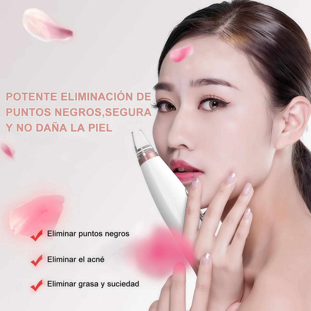 Removedor de Espinillas y Puntos Negros con 6 Sondas y Pantalla LED - Limpiador de Poros Recargable USB con 4 Accesorios para Acné, 3 Modos de Succión, Aspiradora Facial para Cuidado de la Piel