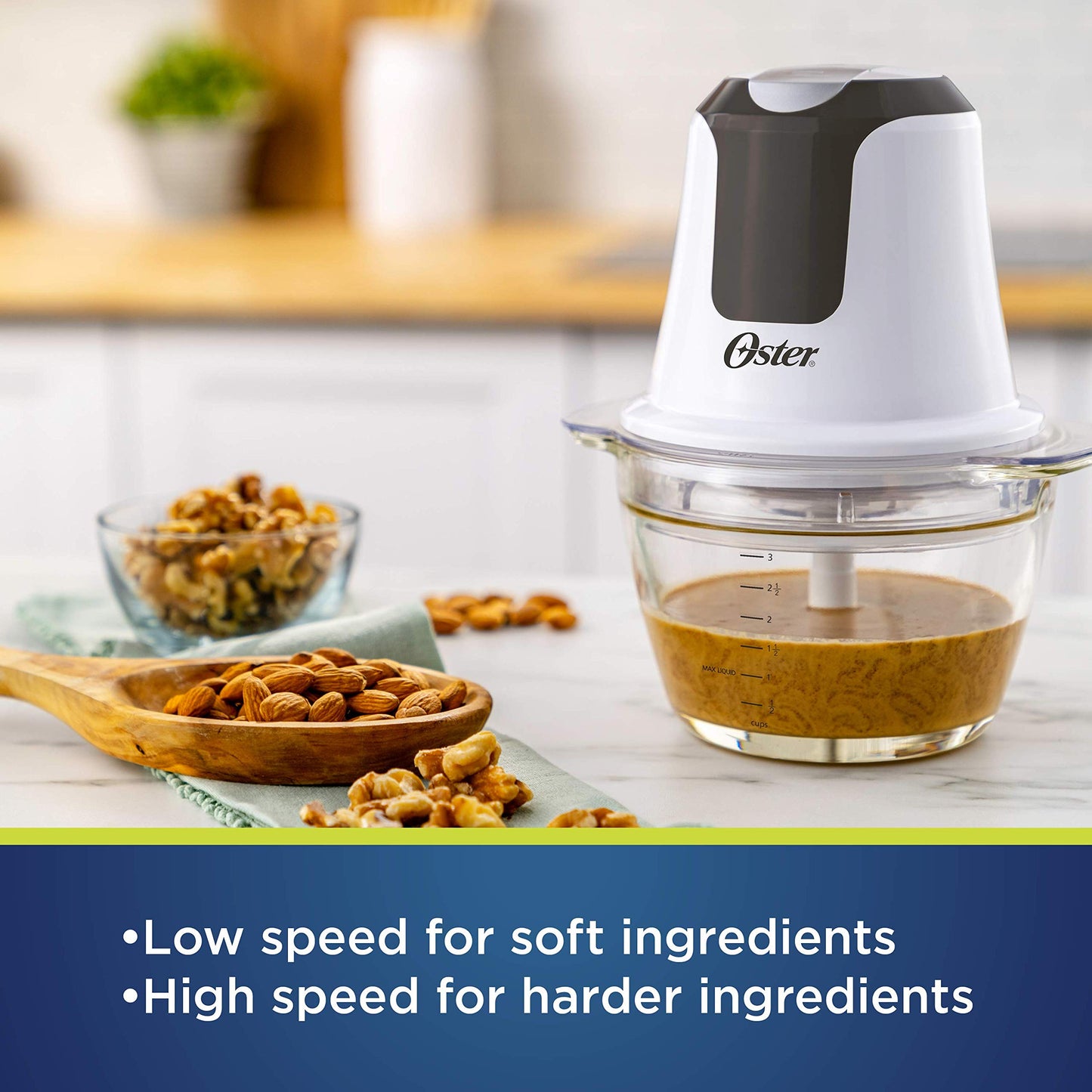 Picador de Alimentos de Vidrio Oster 3 Tazas para Cocina