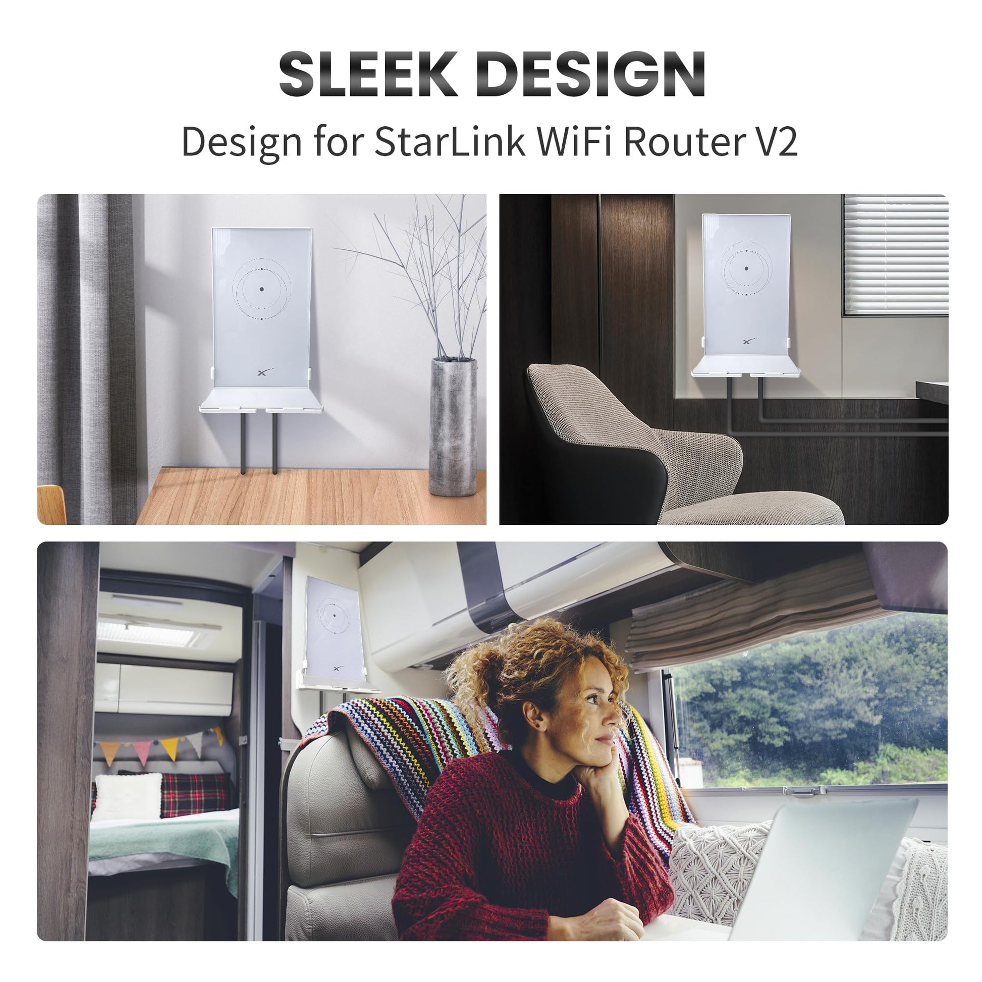 Sootozy Starlink - Soporte de pared, kit de Internet Star Link para router de malla StarLink V2, normal, blanco, SWM-01