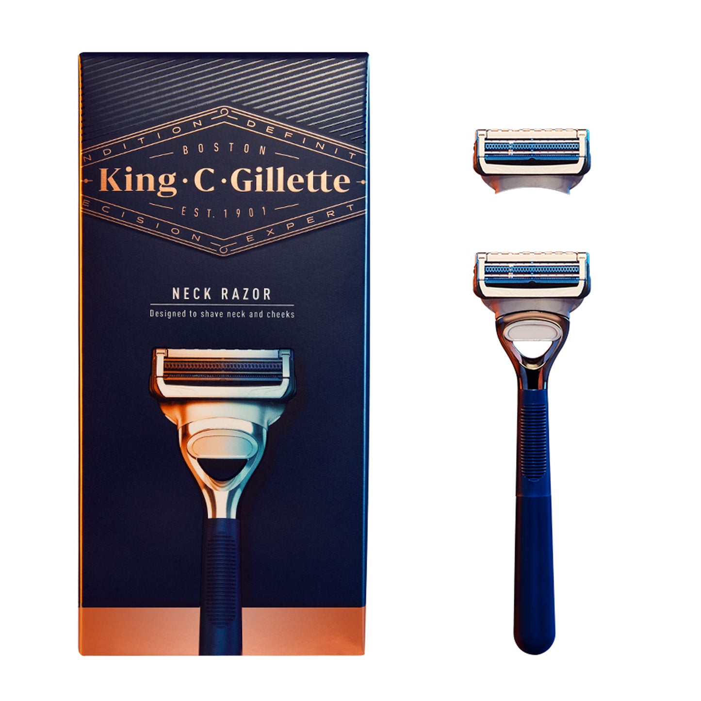 King C. Gillette Maquinilla de afeitar, mango más 2 recambios de cuchillas
