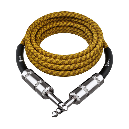 Cable de Audio para Instrumento GEARit Café Amarillo 10 Pies 1/4 Pulgadas