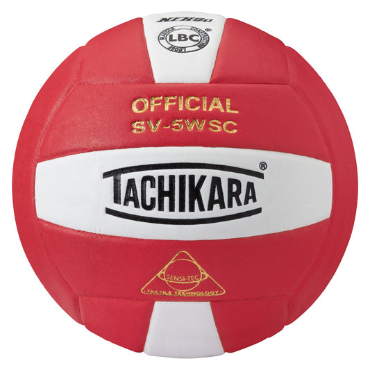 Balón de Voleibol Tachikara Blanco Escarlata Compuesto Alto Rendimiento Oficial