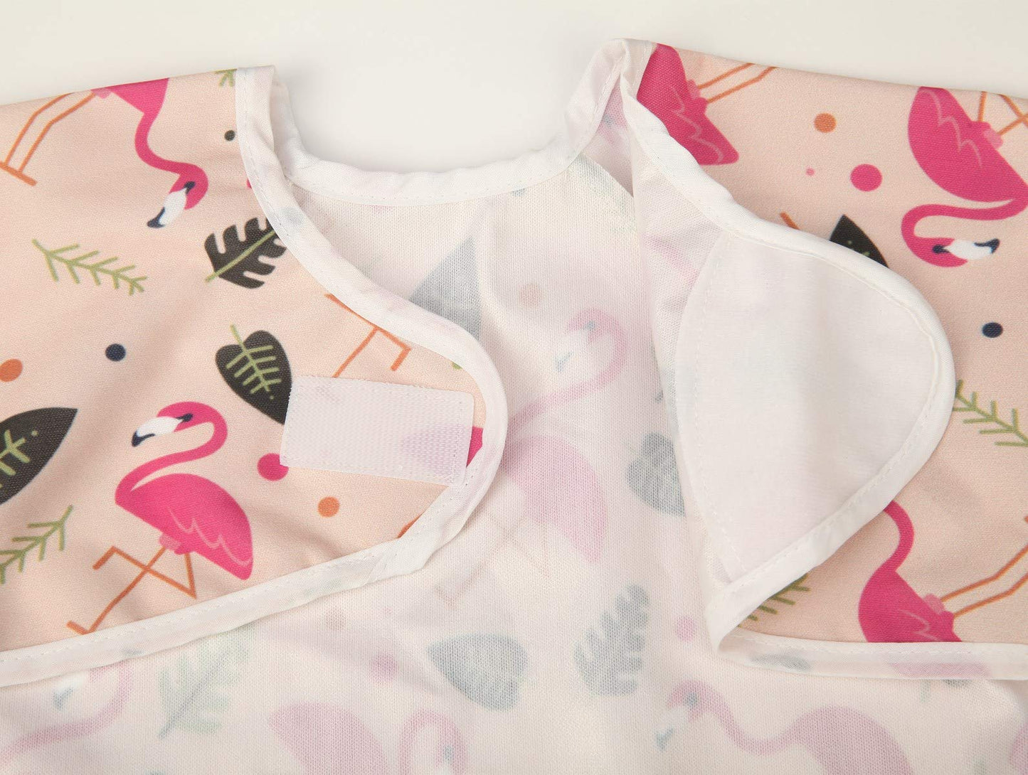 Sigzagor Baby Bib Sleeved Shirt With Pocket 1-3 years old Toddler Painting Drawing (Floral), 15.3inx12.6in