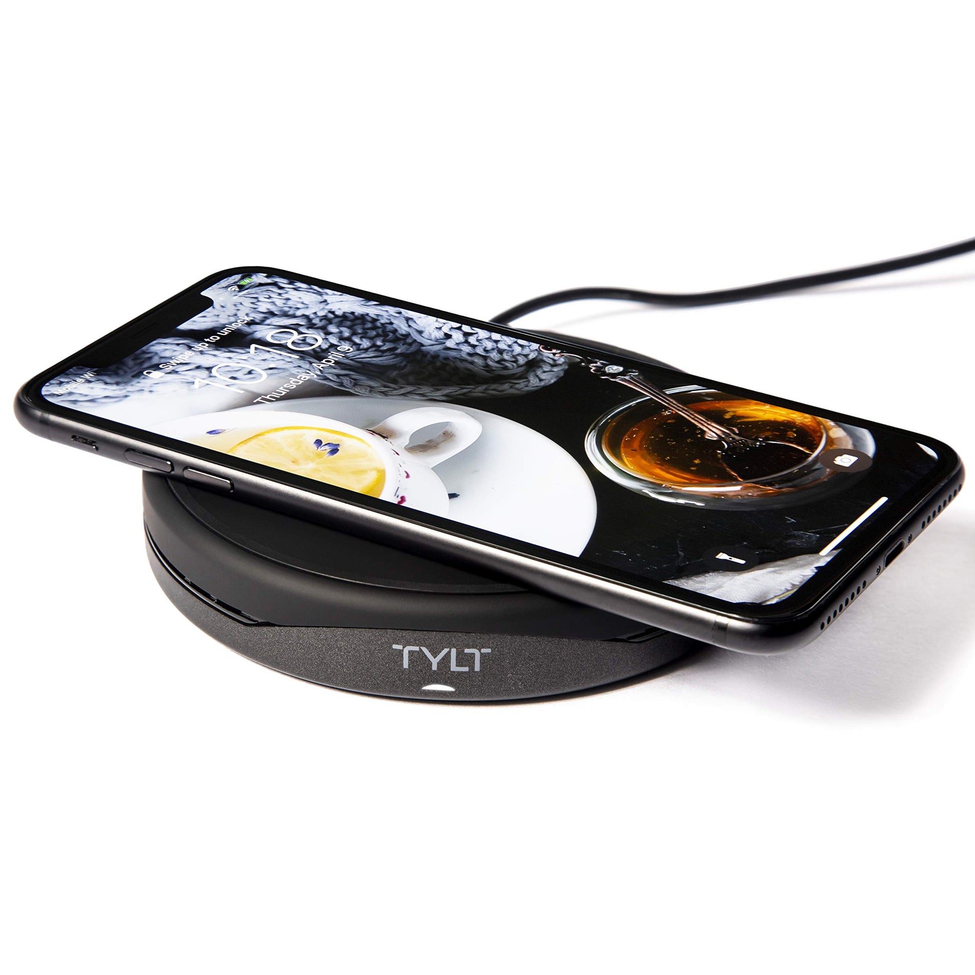 Cargador Inalámbrico Qi TYLT Negro Convertible de 10 W