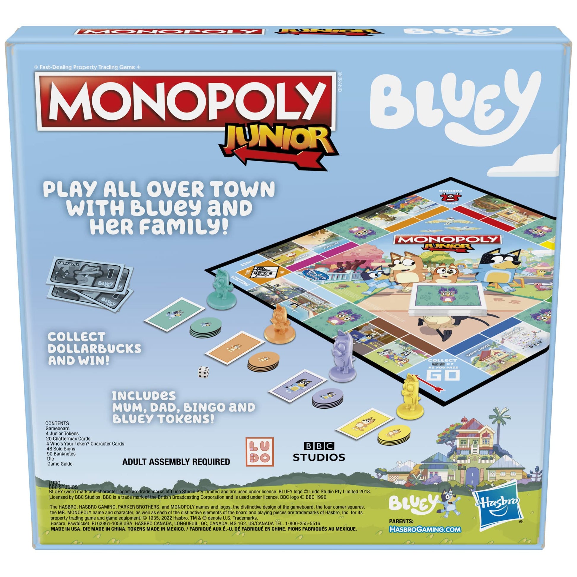 Juego de Mesa Monopoly Hasbro Gaming Junior Bluey Edition Azul Exclusivo para Niñas y Niños