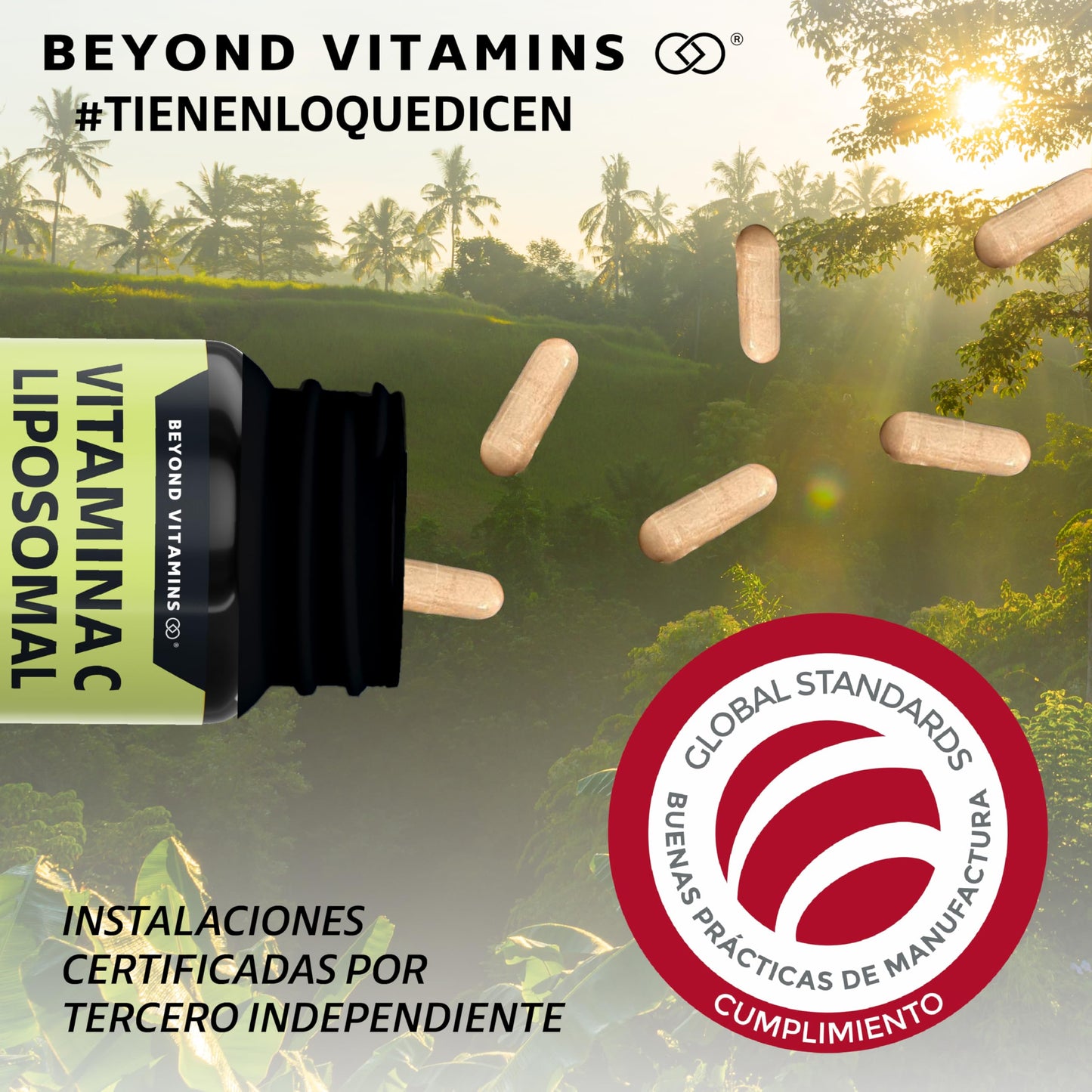 Beyond Vitamins | Vitamina C Liposomal 300mg Potenciado con Rosa Mosqueta, 60 Cápsulas Veganas
