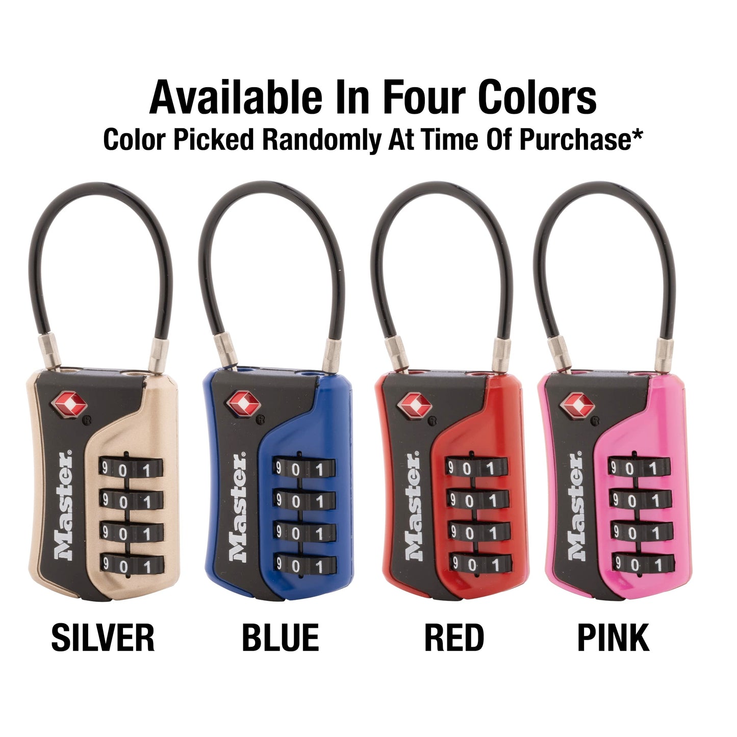 Candado de Combinación Numérico Master Lock TSA Colores Variados