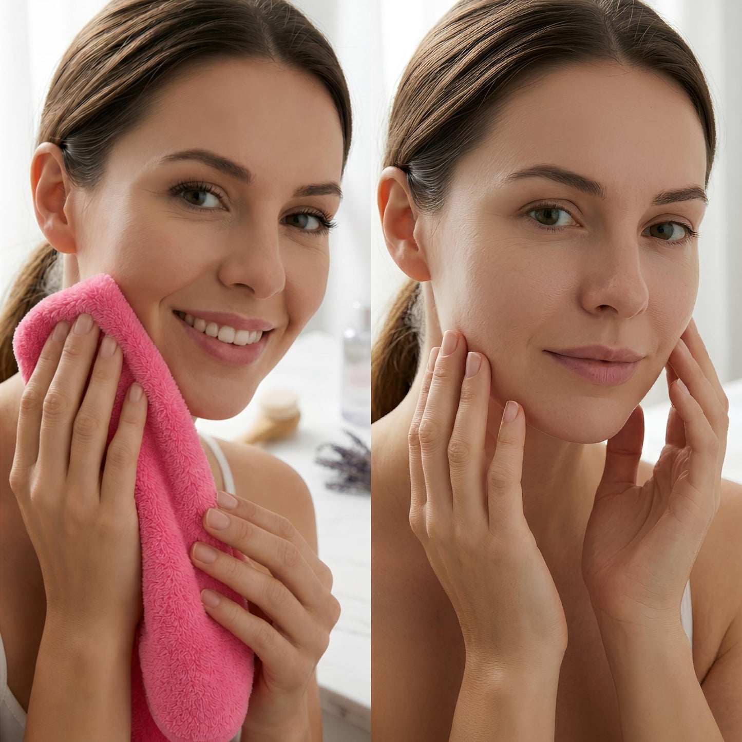 Triko 8 Piezas Pads Desmaquillantes Reutilizables de Microfibra, Toallas Desmaquillantes Suaves para Limpieza Facial, Remueven Maquillaje con Agua, Uso Diario y Viaje