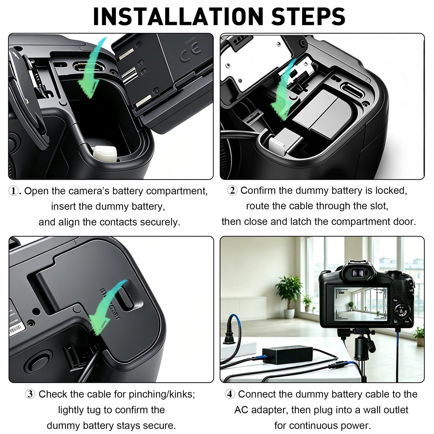 DR-E6 - Kit adaptador de corriente alterna para Canon EOS R,R5,R6,R7,R5C,80D,90D,70D,5DS,5DS-R,5D Mark II III IV y 6D, 7D Mark II II II de DR-E6