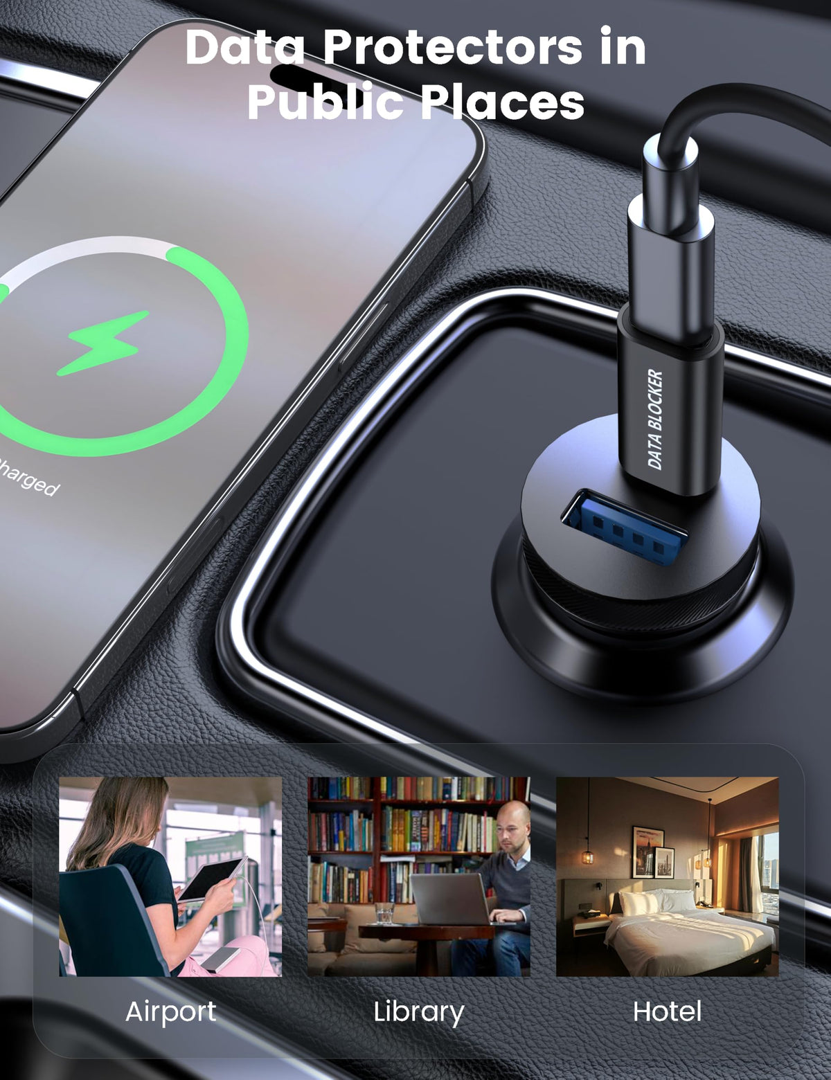 Adaptadores de Bloqueo de Datos USB-C a USB-C para iPhone y Android, Paquete de 5