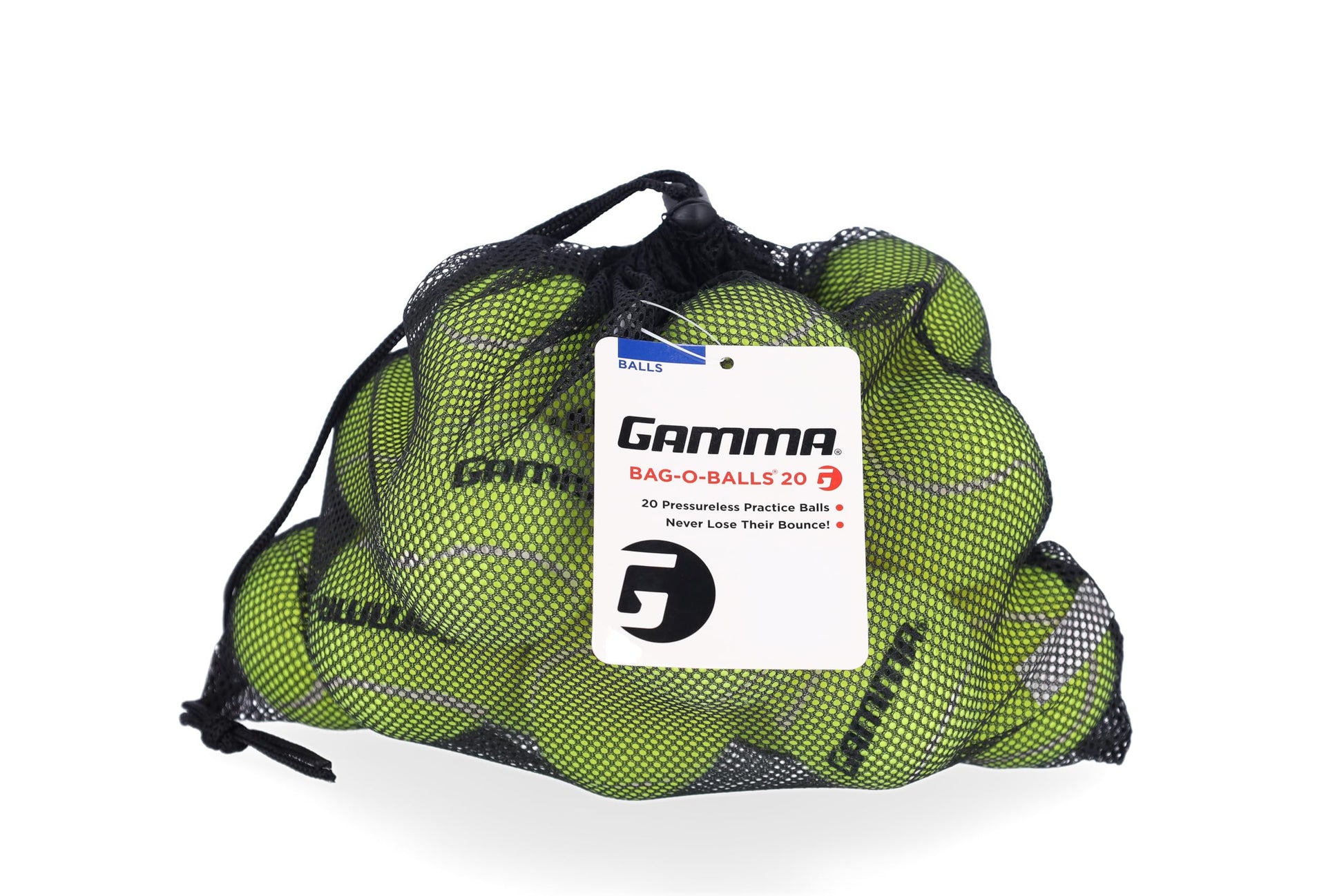 GAMMA Sports - Pelotas de Tenis sin presión con Malla para Pelotas de Tenis, Paquete de 20