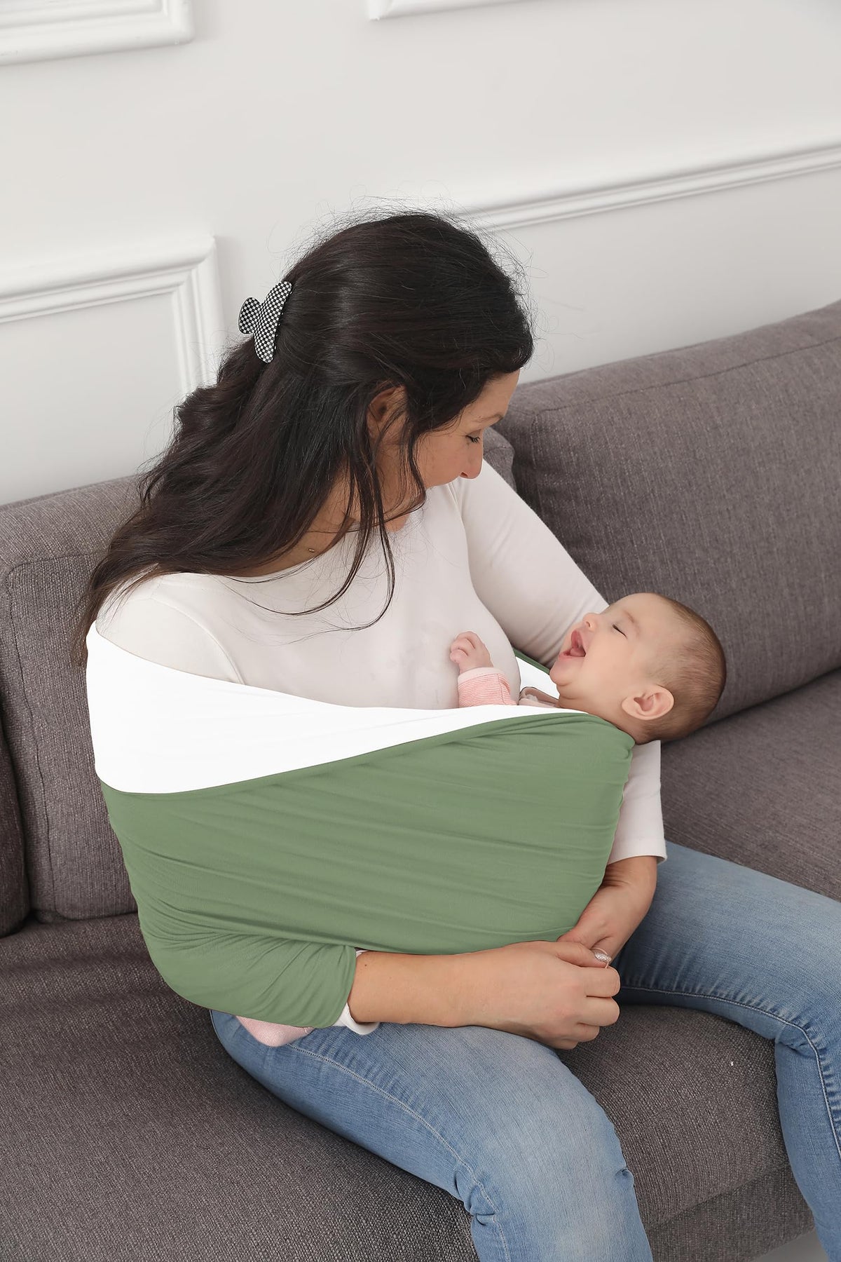 Kloovete - Portabebés para bebé, edredón reversible, suave y elástico para bebé y bebé, correa perfecta para recién nacidos y bebés de hasta 35 libras