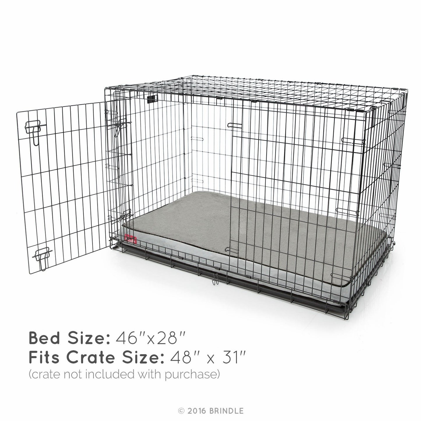 Brindle Cama para Perro ortopédica de Memory Foam de 10 cm Cubierta de velvetón extraíble con Lino Impermeable, tamaño Grande, Color Negro/carbón, 117 x 71 cm