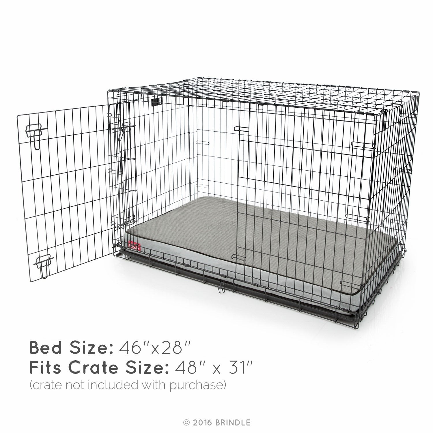 Brindle Cama para Perro ortopédica de Memory Foam de 10 cm Cubierta de velvetón extraíble con Lino Impermeable, tamaño Grande, Color Negro/carbón, 117 x 71 cm