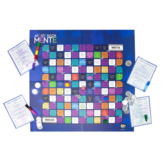 AFORTUNADA MENTE Juego de Mesa Valeria Arellano | Juego didáctico de educación financiera + Inteligencia Emocional para niños, jóvenes y Adultos ¡Nuevo! inglés & español. AfortunadaMente
