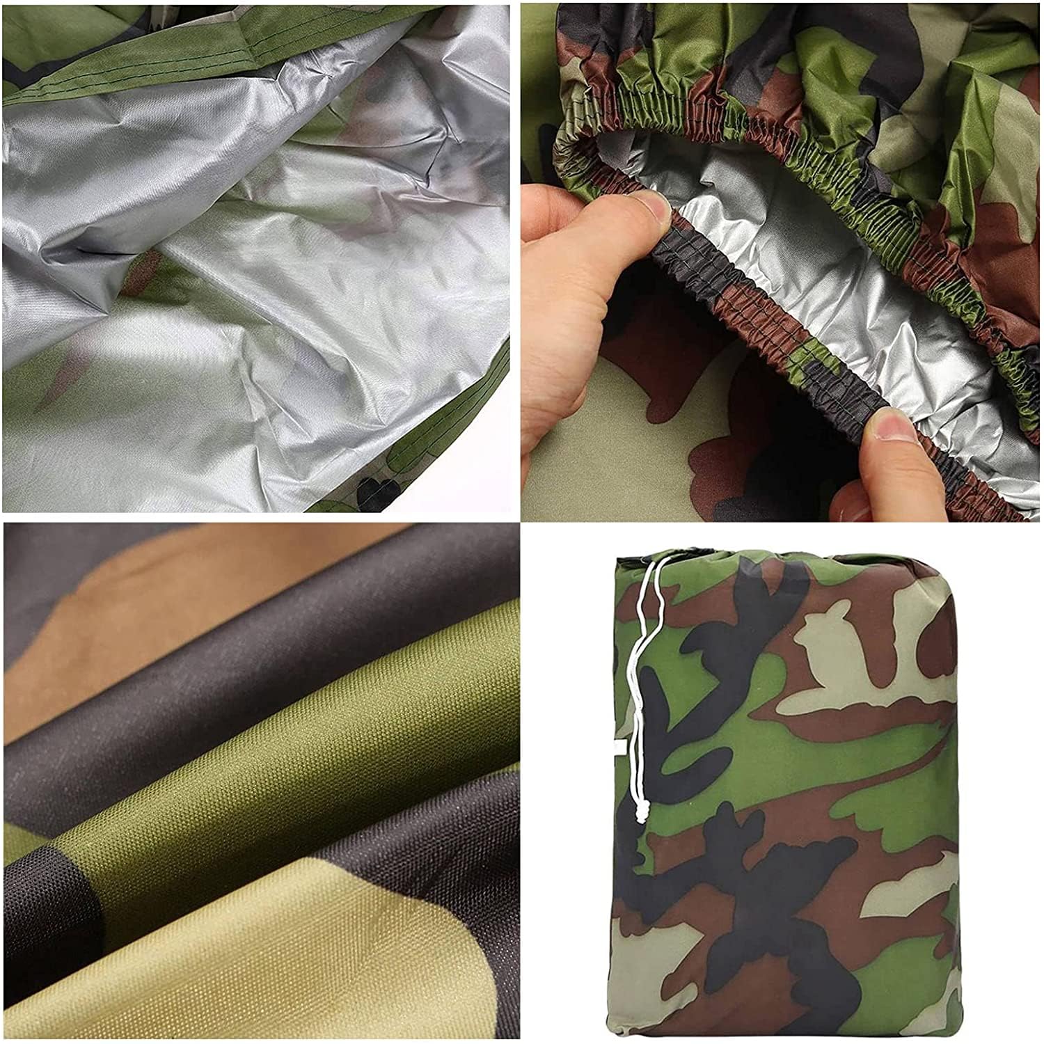 Cubierta de ATV Funda para Cubierta, ATV Protección Impermeable al Aire Libre, Cubierta Cuádruple Prueba de Viento para Polaris Sportsman Yamaha 220 * 98 * 106CM (Camuflaje, XXL)