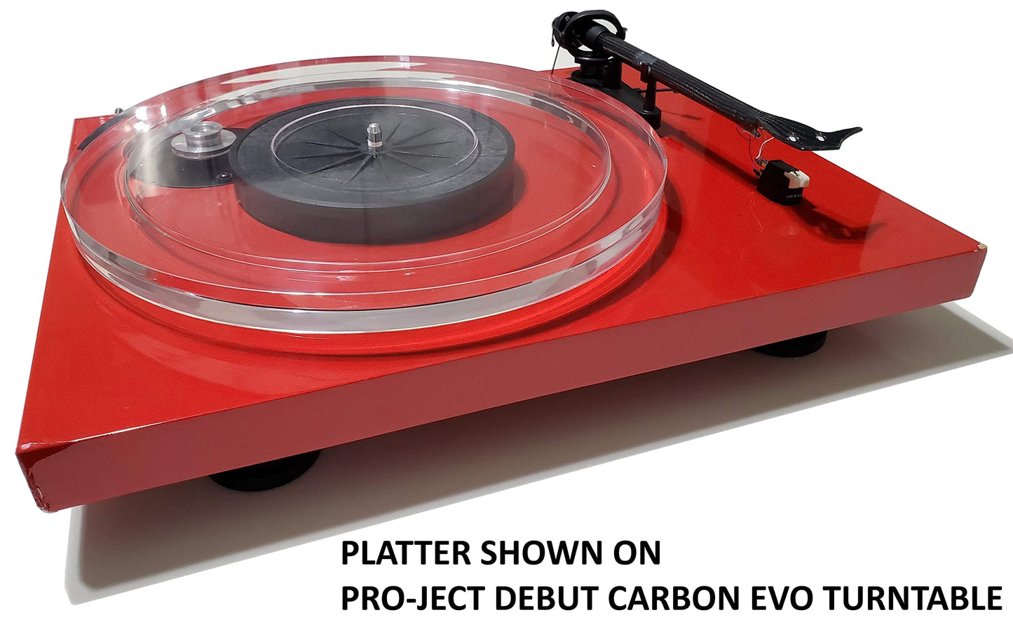 SUPREMETECH Plato acrílico para Pro-Ject Debut DC/EVO/Pro, T1, 1Xpression, Music salón MMF-2.1/2.2/2.3/3.3/5.1/5.1se/5.3/5.3se, Angels Horn, y Crosley C6 (Transparente)