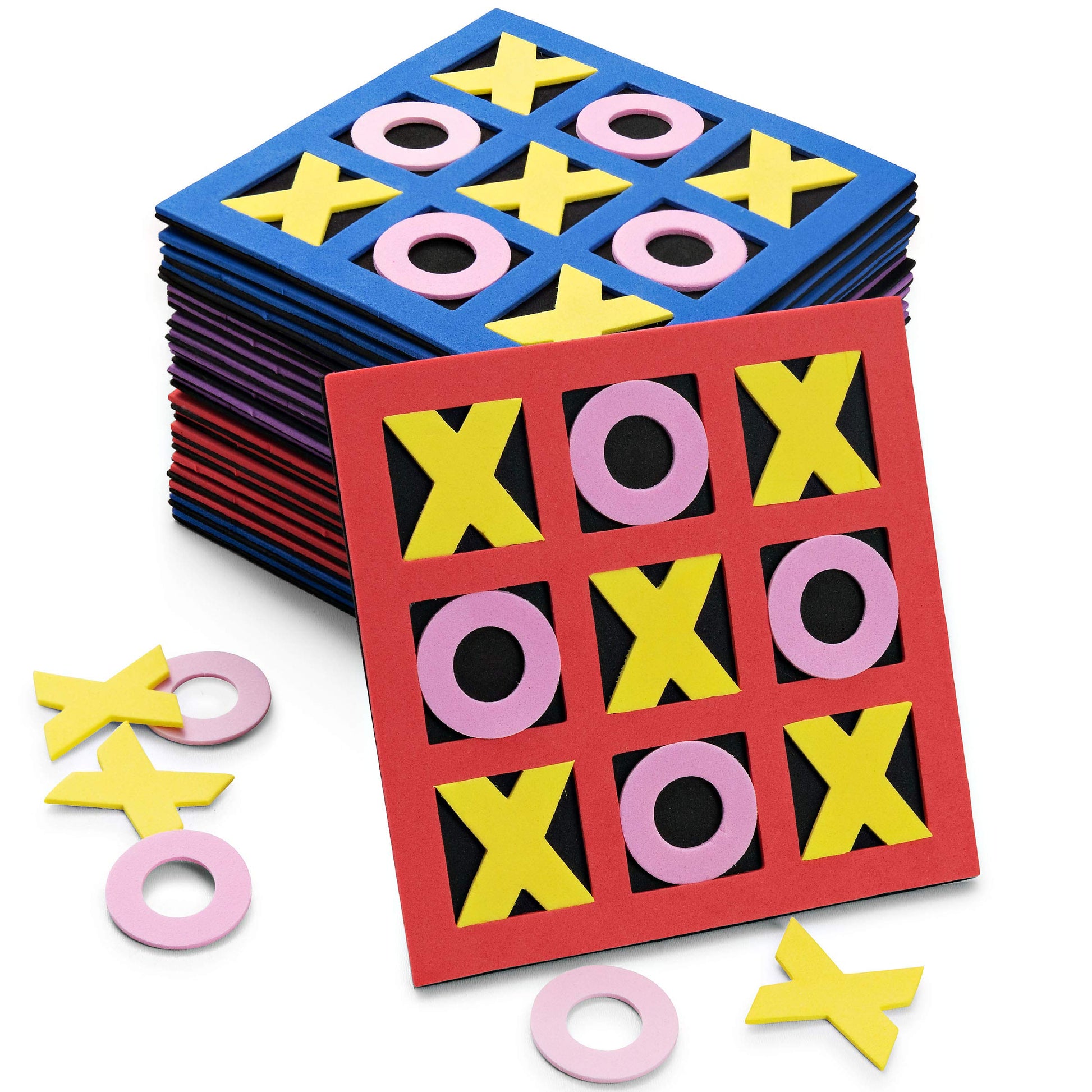 Juego de Mesa Tic Tac Toe Espuma 5x5 Pulgadas para Niños 24 Piezas