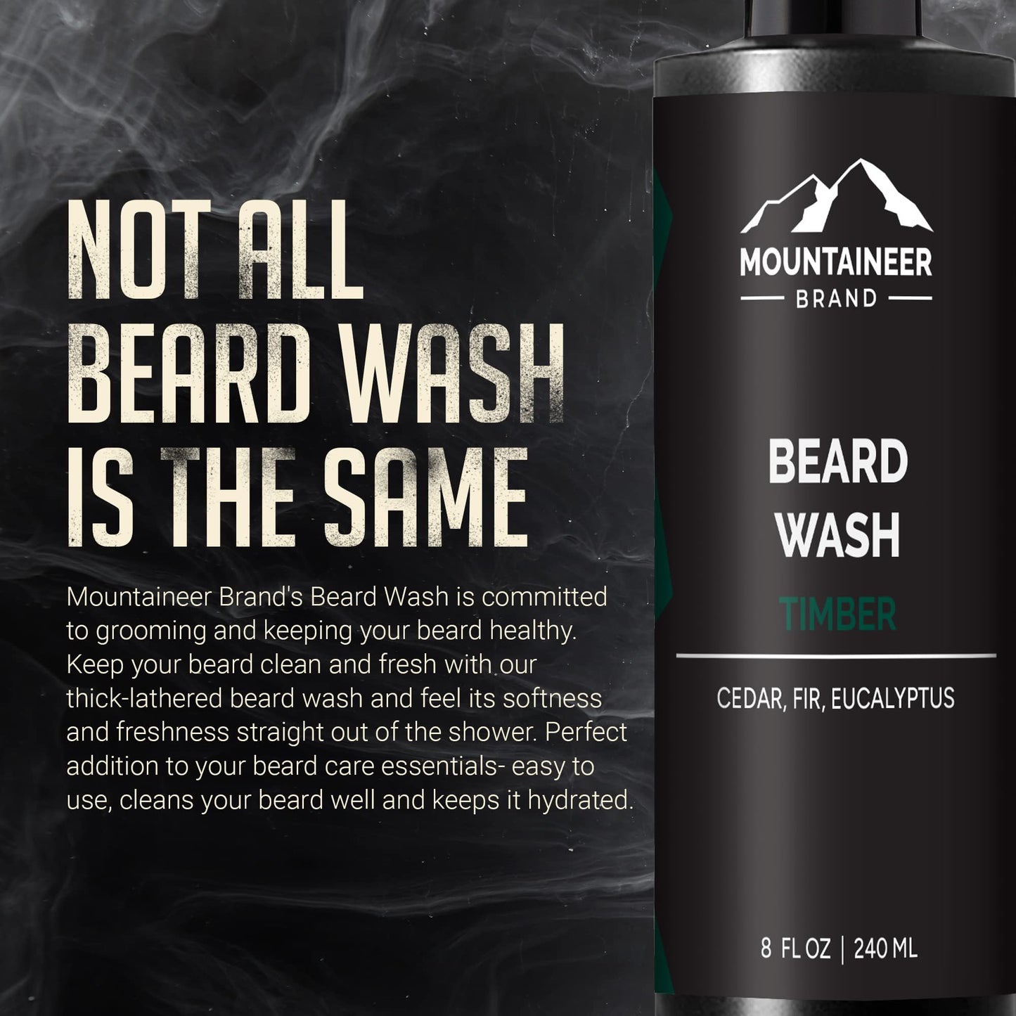 Mountaineer Brand All-Natural Beard Wash WV Timber, 8 Ounce