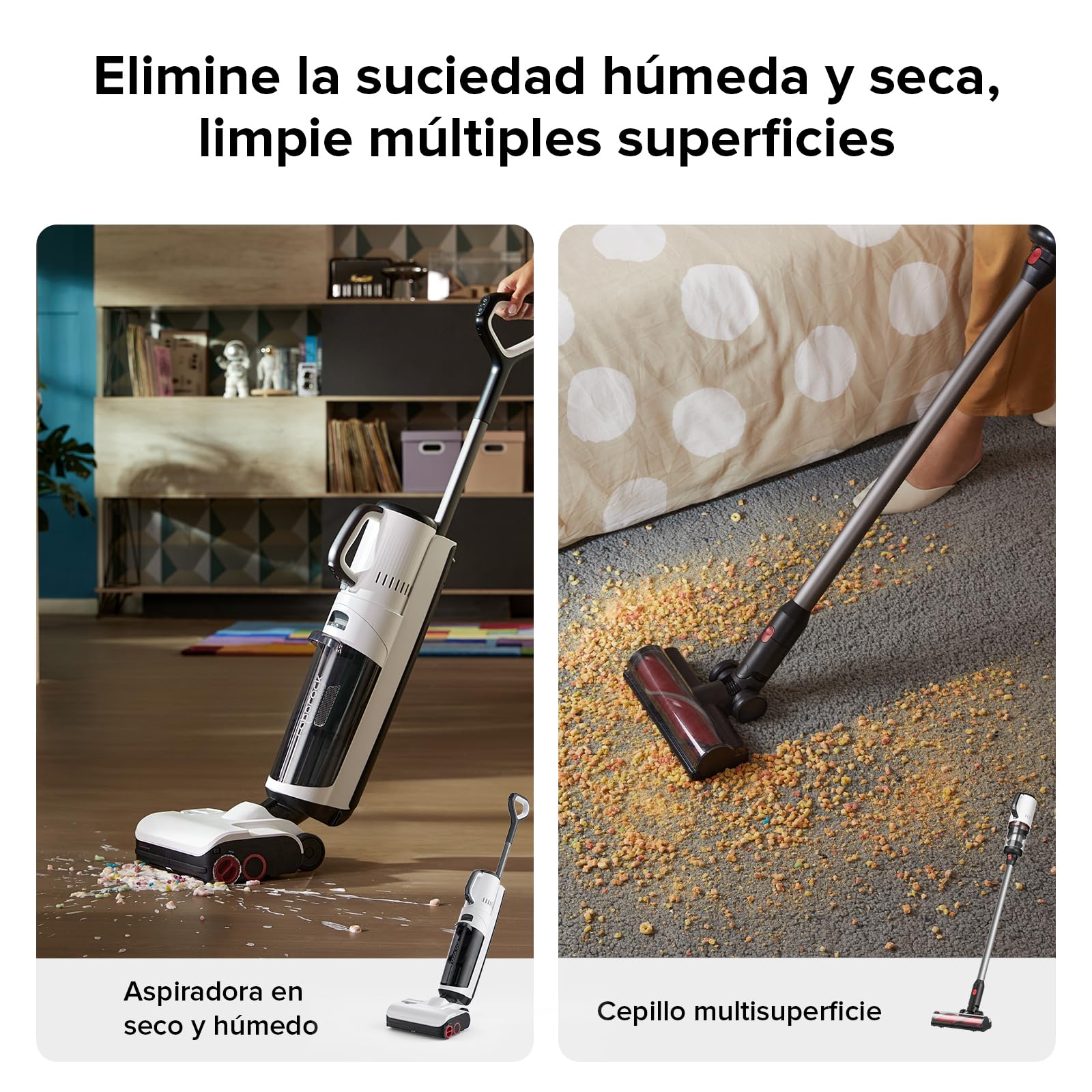 Aspiradora Roborock Dyad Pro Combo Blanco para Múltiples Superficies 5 en 1