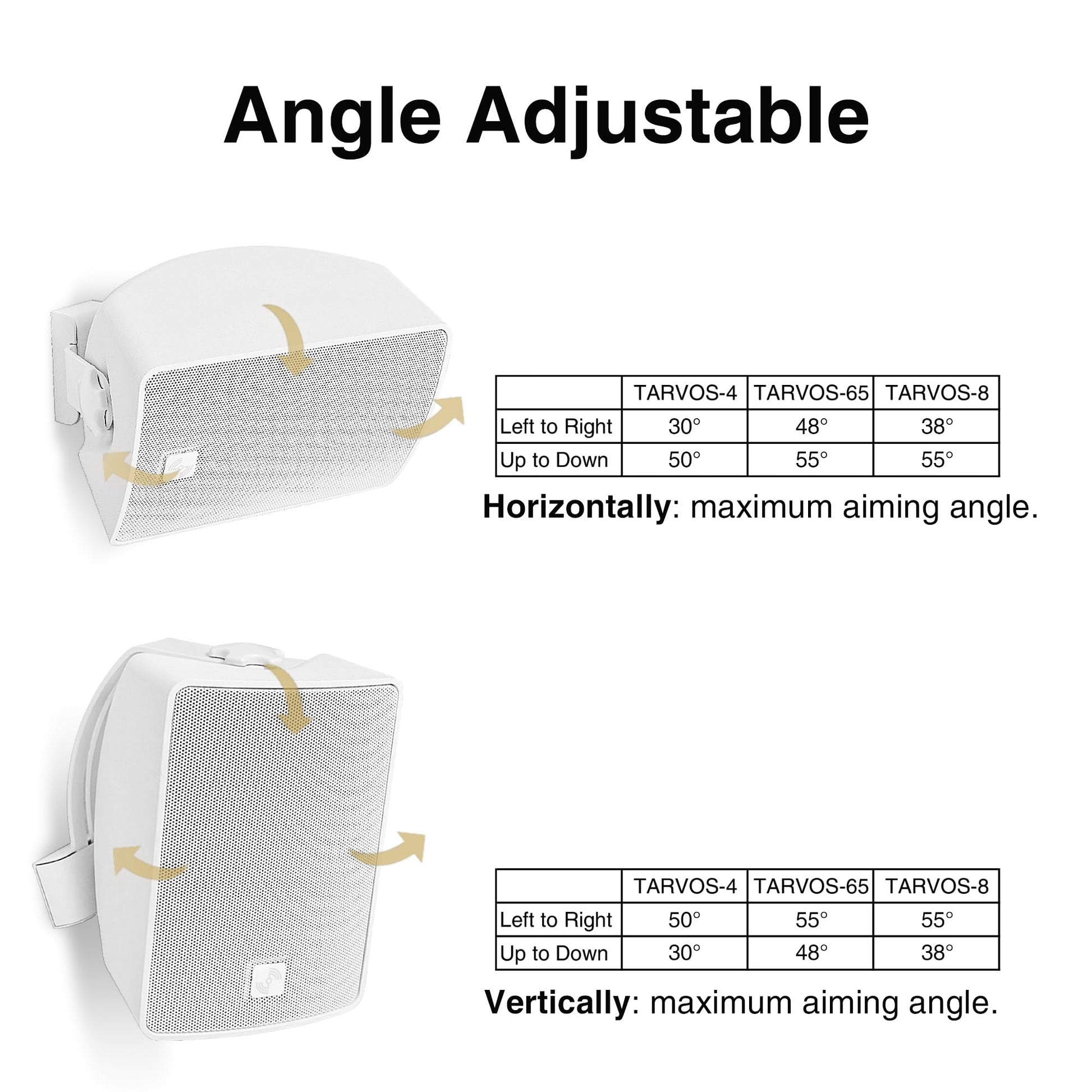 Sound Town - Par de altavoces de montaje en superficie resistente a la intemperie de 8 pulgadas, interiores y exteriores, 70 V/100 V/8 ohmios, para instalación doméstica y comercial, blanco (TARVOS-8 W PAIR)