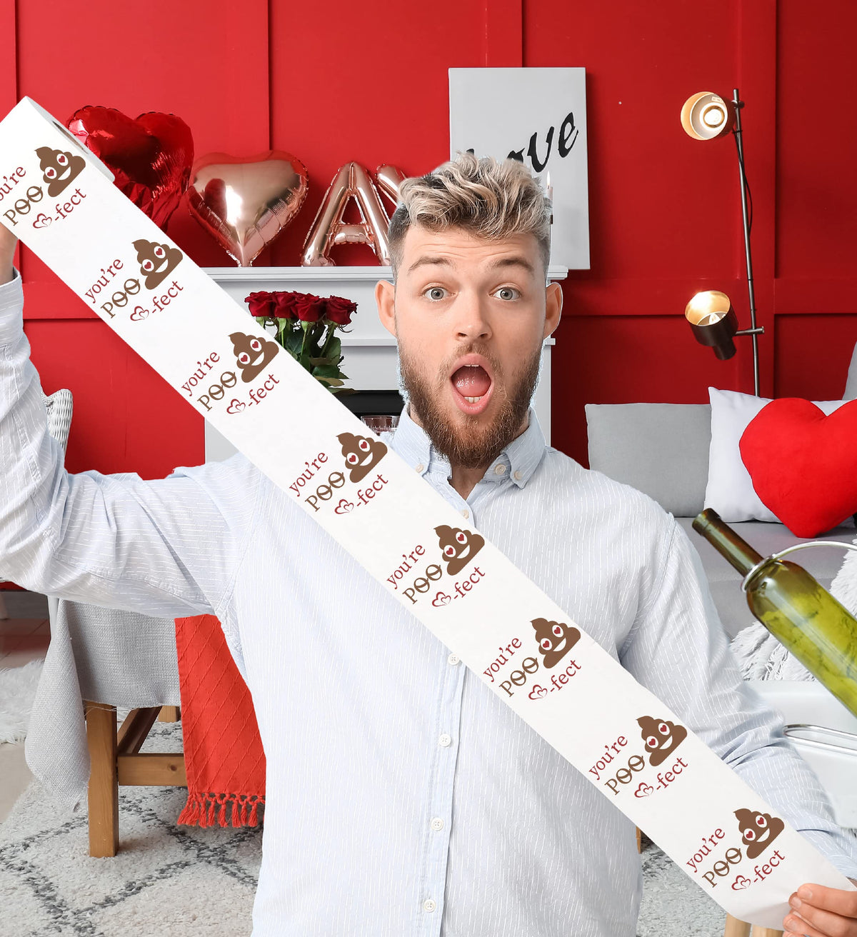 Rollo de Papel Higiénico Impreso TP You're Poo-Fect San Valentín 500 Hojas
