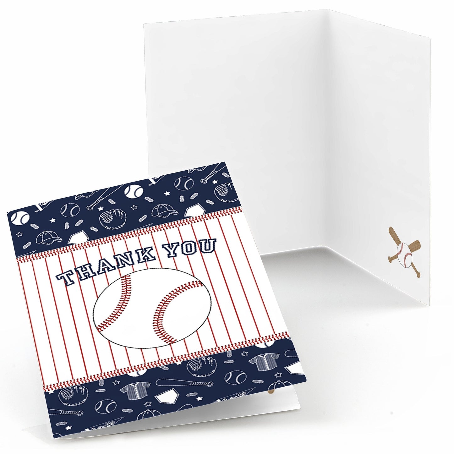 Big Dot of Happiness Batter Up – Béisbol – Baby Shower o fiesta de cumpleaños Tarjetas de agradecimiento (8 unidades)