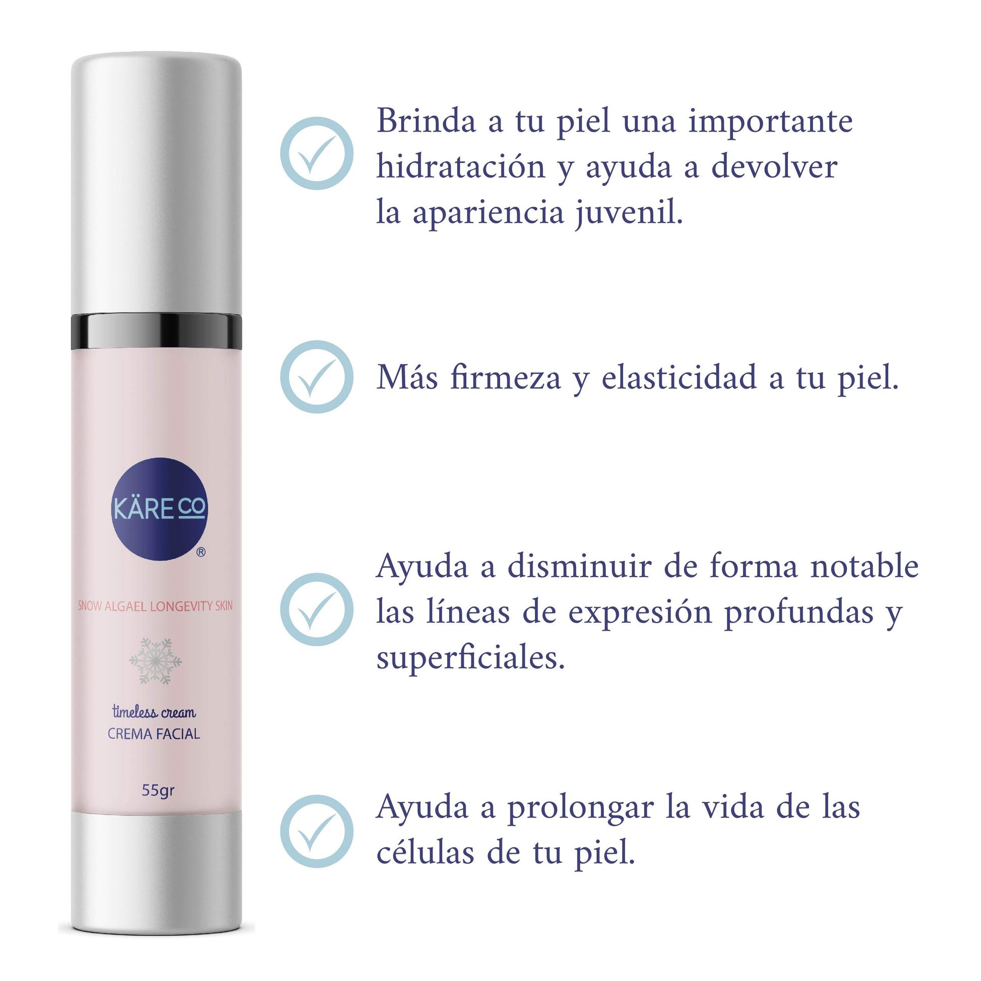 KareCo Snow Algae Crema Hidratante Facial | Acido Hialuronico y Niacinamida | Hidrata y Rejuvenece Profundamente | Reducción Visible de Arrugas con Vitamina C | Skin Care Avanzado
