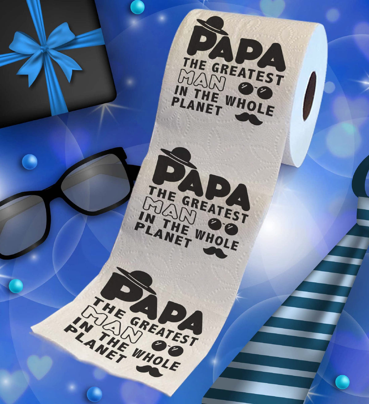 Rollo de Papel Higiénico Impreso TP El Hombre Más Grande del Planeta para el Día del Padre, Broma Divertida para Papá, Marido o Novio