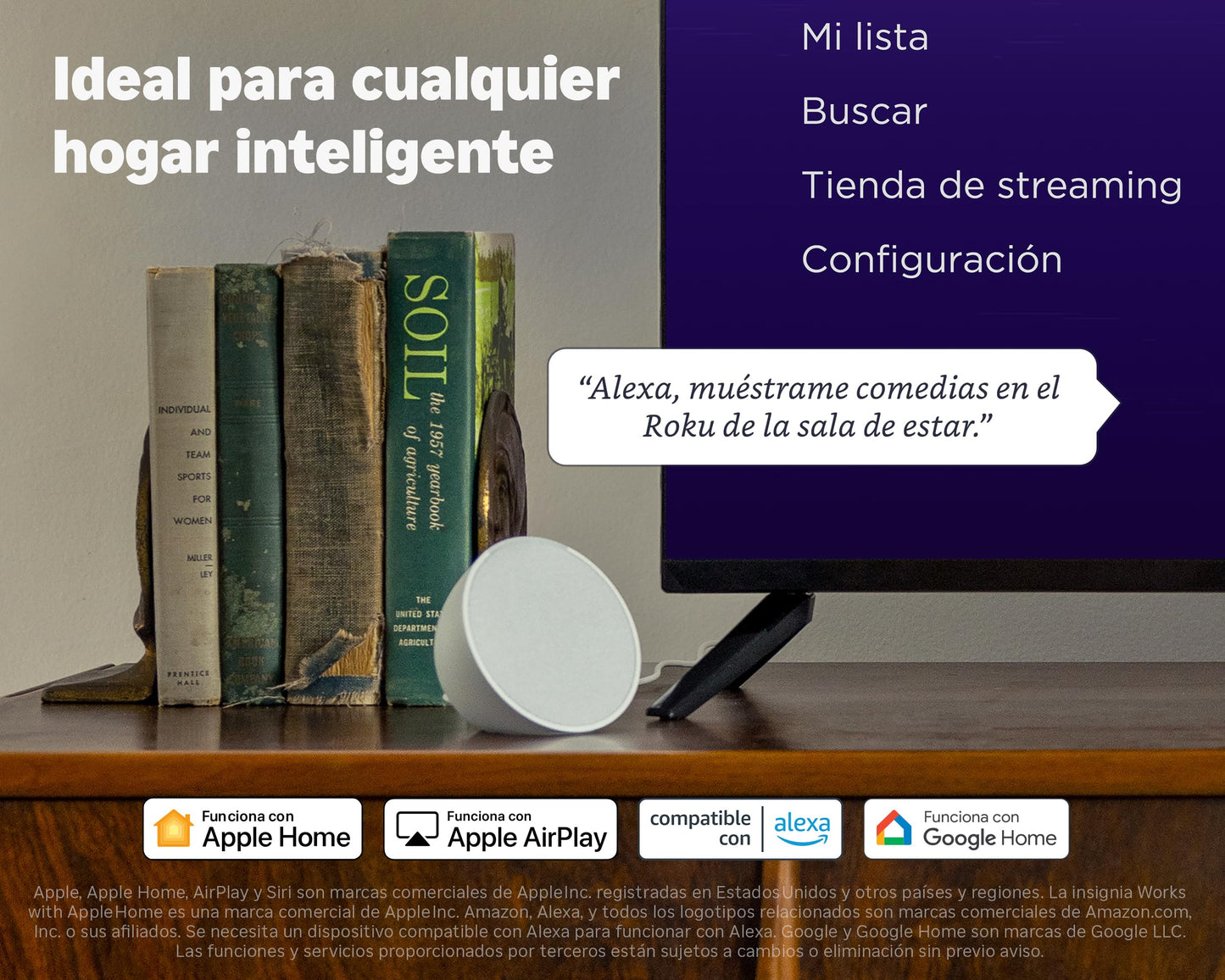 Dispositivo de Streaming Roku HD 2025 con Control Remoto por Voz para TV en Vivo y Gratis