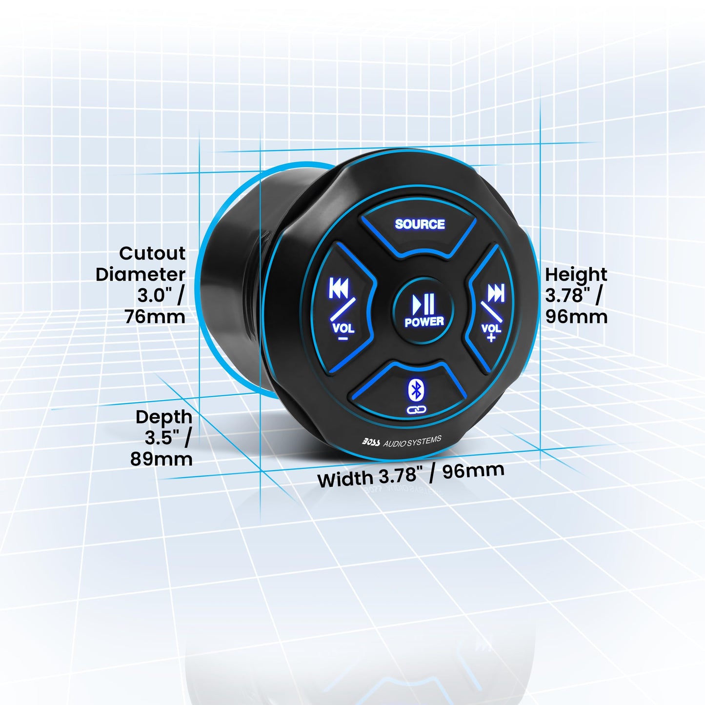 Boss Audio Systems MGR250B - Receptor de indicador de Radio Marino Bluetooth, Amplificador Integrado, clasificación IPX6, Puerto USB + Carga USB