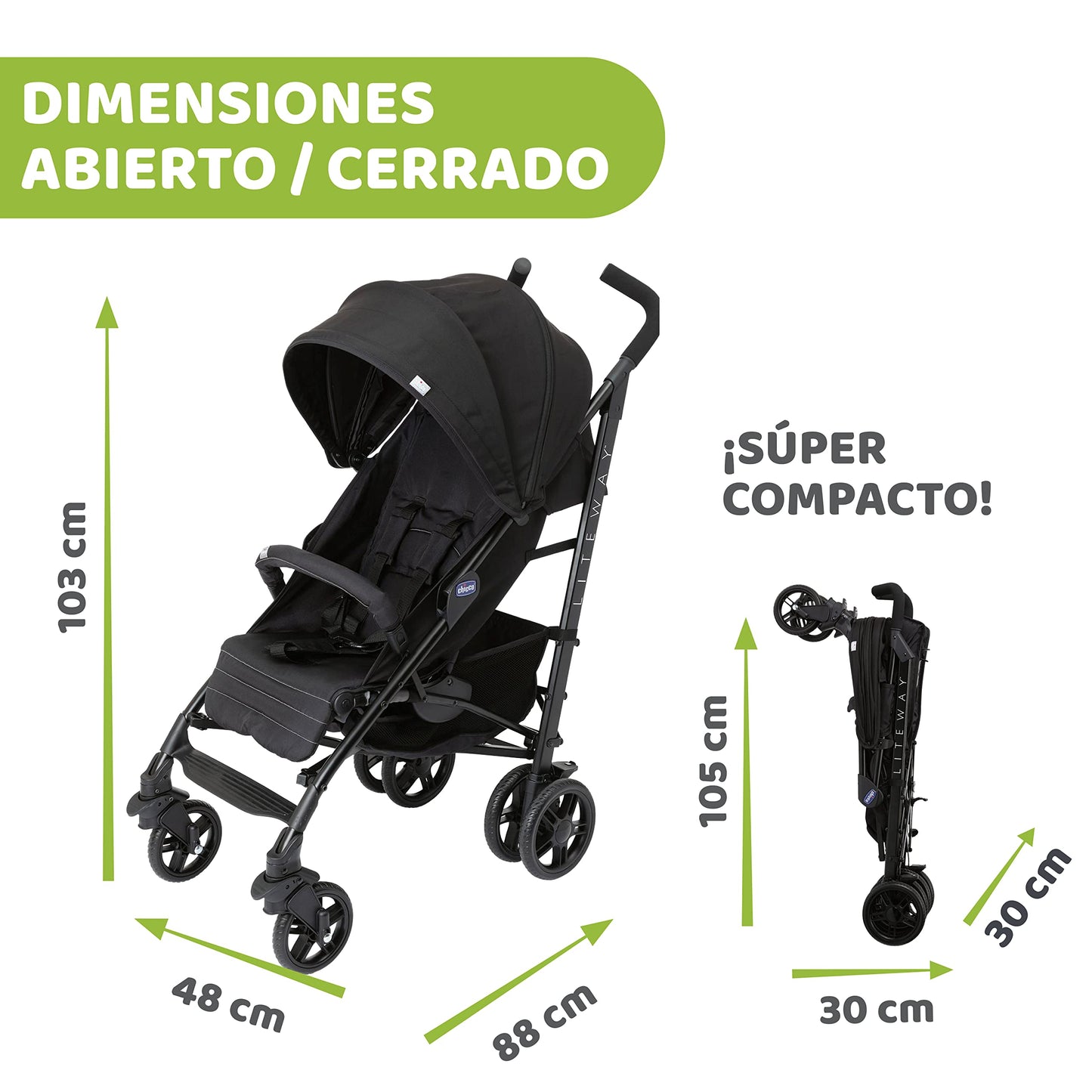 Chicco Carriola ligera LiteWay 4 Negra