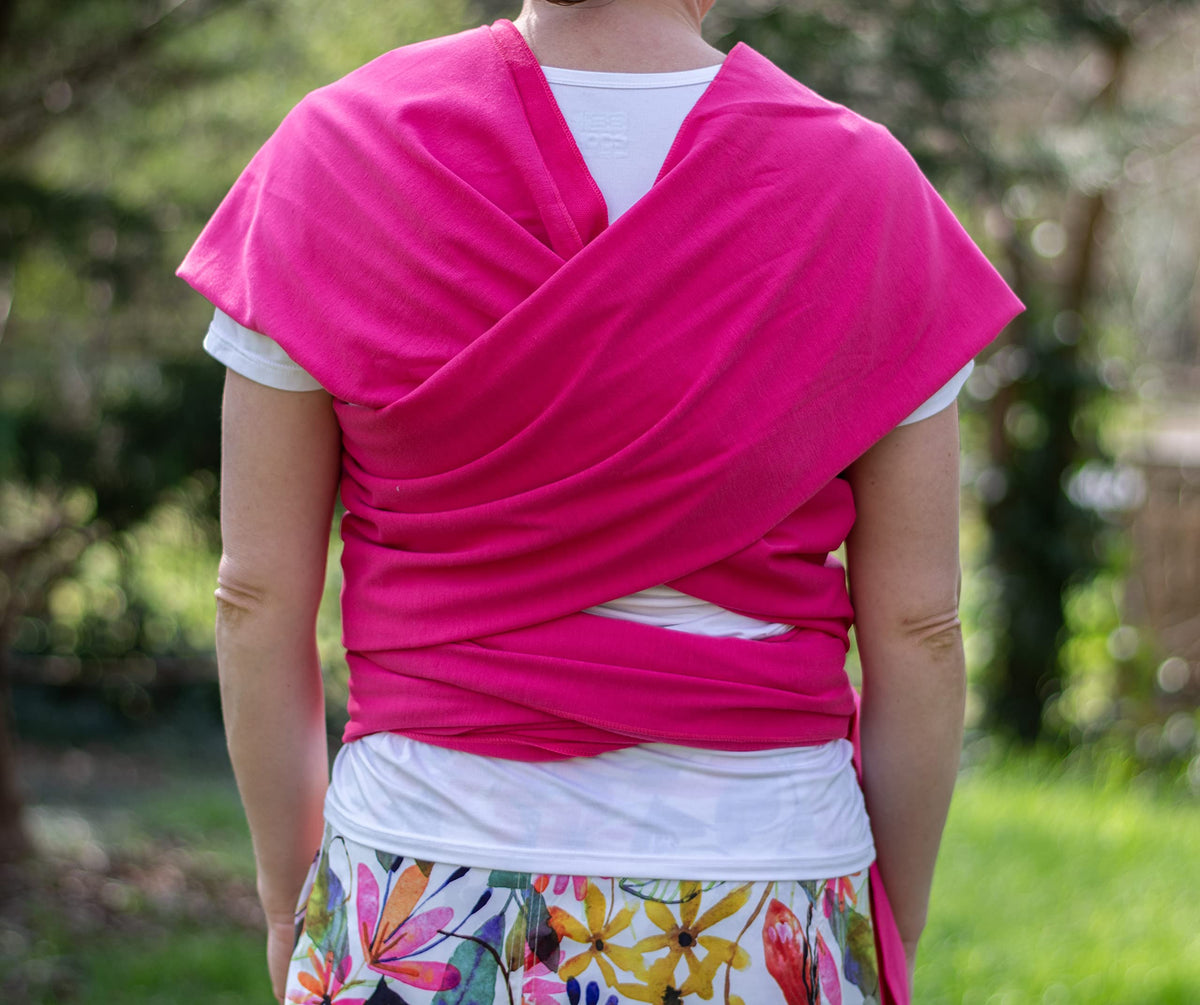 Portabebés suave, elástico, envoltura de algodón para bebé, correa para bebé, cubierta de lactancia para uso con recién nacidos/bebés: distribuye uniformemente el peso para un transporte más cómodo (rosa intenso)