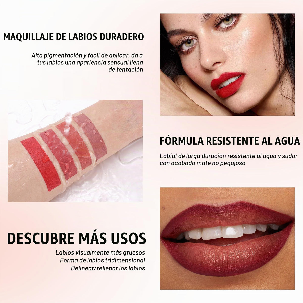 Allphv Set de Labiales y Delineadores, 4 Piezas, 01- para Labios Definidos