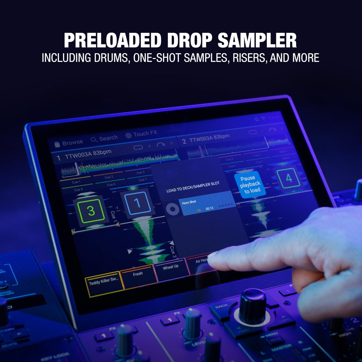 Denon DJ PRIME 4+ Controlador DJ Autónomo con Separación de Stems en 4 Decks, Streaming por WIFI, Mezclador, Pantalla Táctil 10.1", Control de Luces