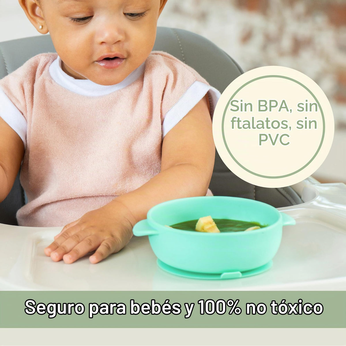 UpwardBaby - Juego de cucharas de silicona autoalimentables, 4 piezas, cuencos y cucharas de succión multicolores, sin BPA, apto para microondas y lavaplatos, cuencos para bebés con succión