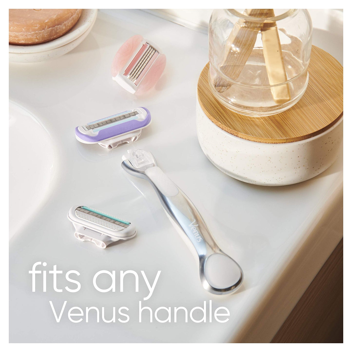 Gillette Venus Deluxe Smooth Platinum - Maquinilla de afeitar para mujer (con mango de metal + 3 recambios de hojas)