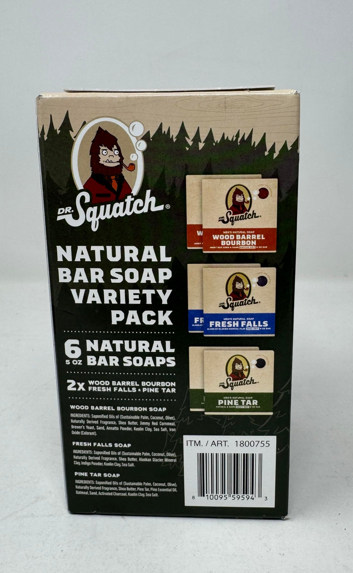 Dr. Squatch- Jab?n en Barra Natural Squawk, Paquete Variado (6 Unidades), Marr?n/azul/verde, Humectante